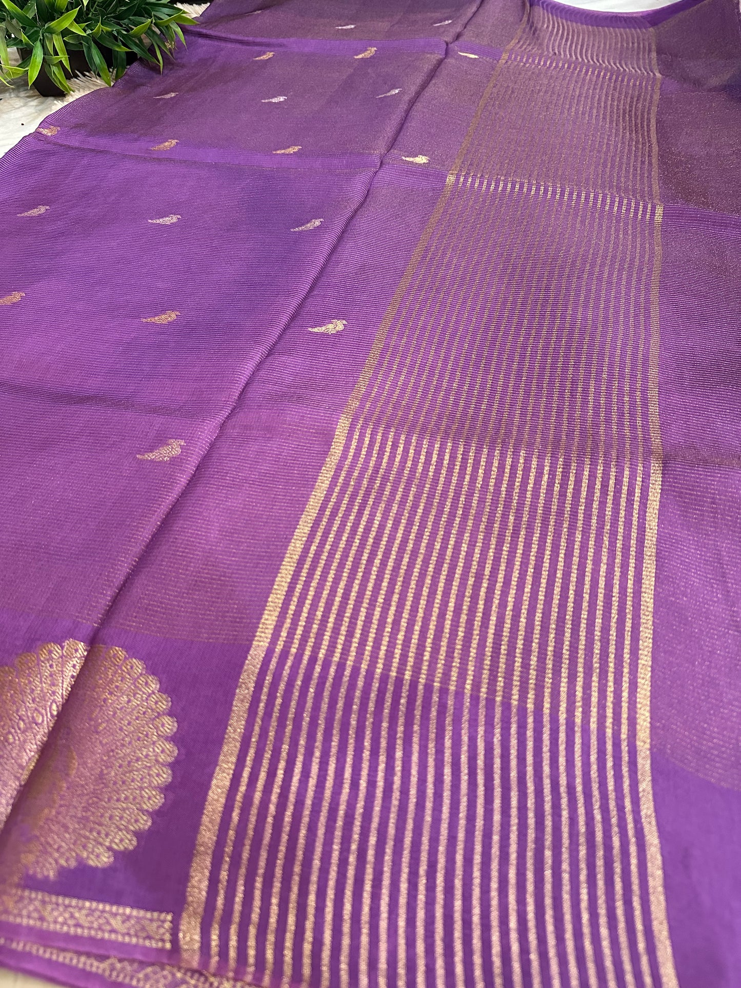 Pastel Purple Premium Muslin Silk Saree