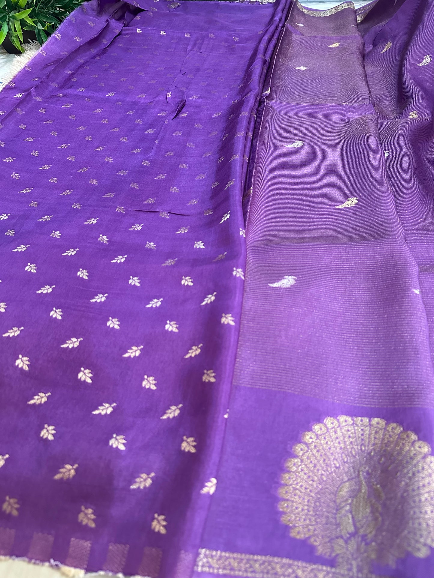 Pastel Purple Premium Muslin Silk Saree