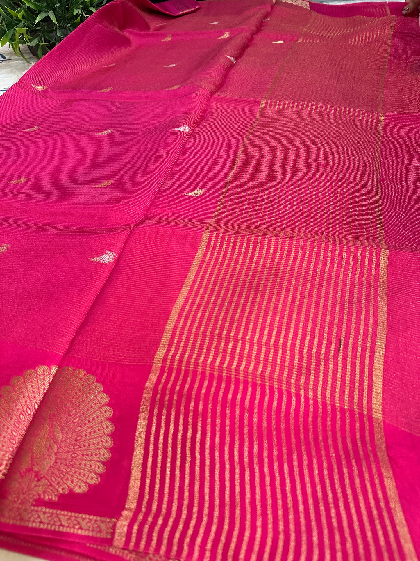 Rani Pink Premium Muslin Silk Saree