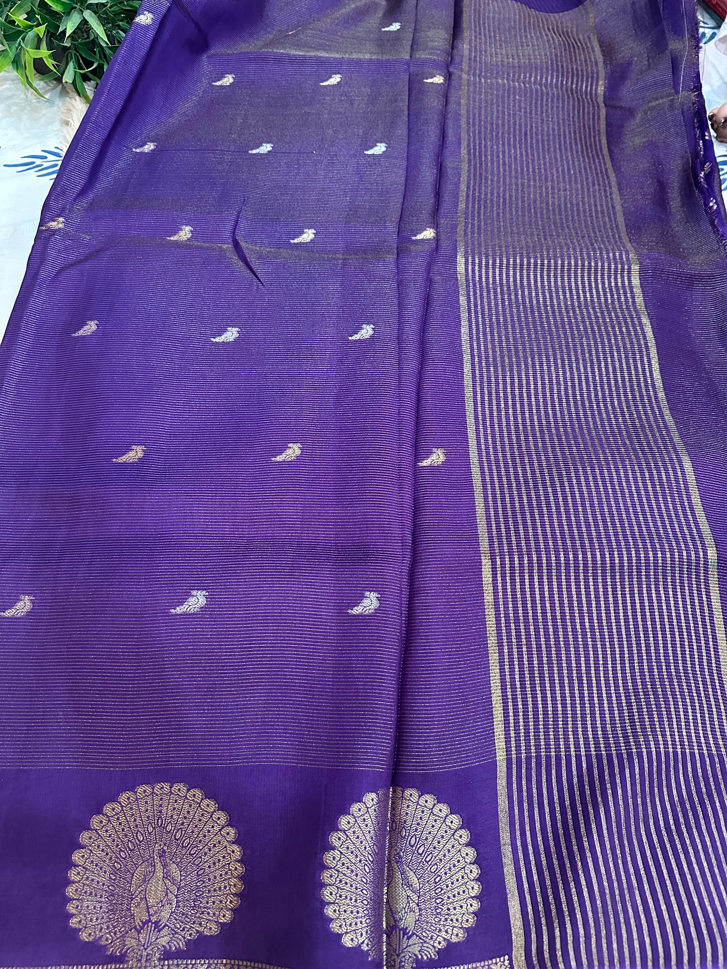 Purple Premium Muslin Silk Saree