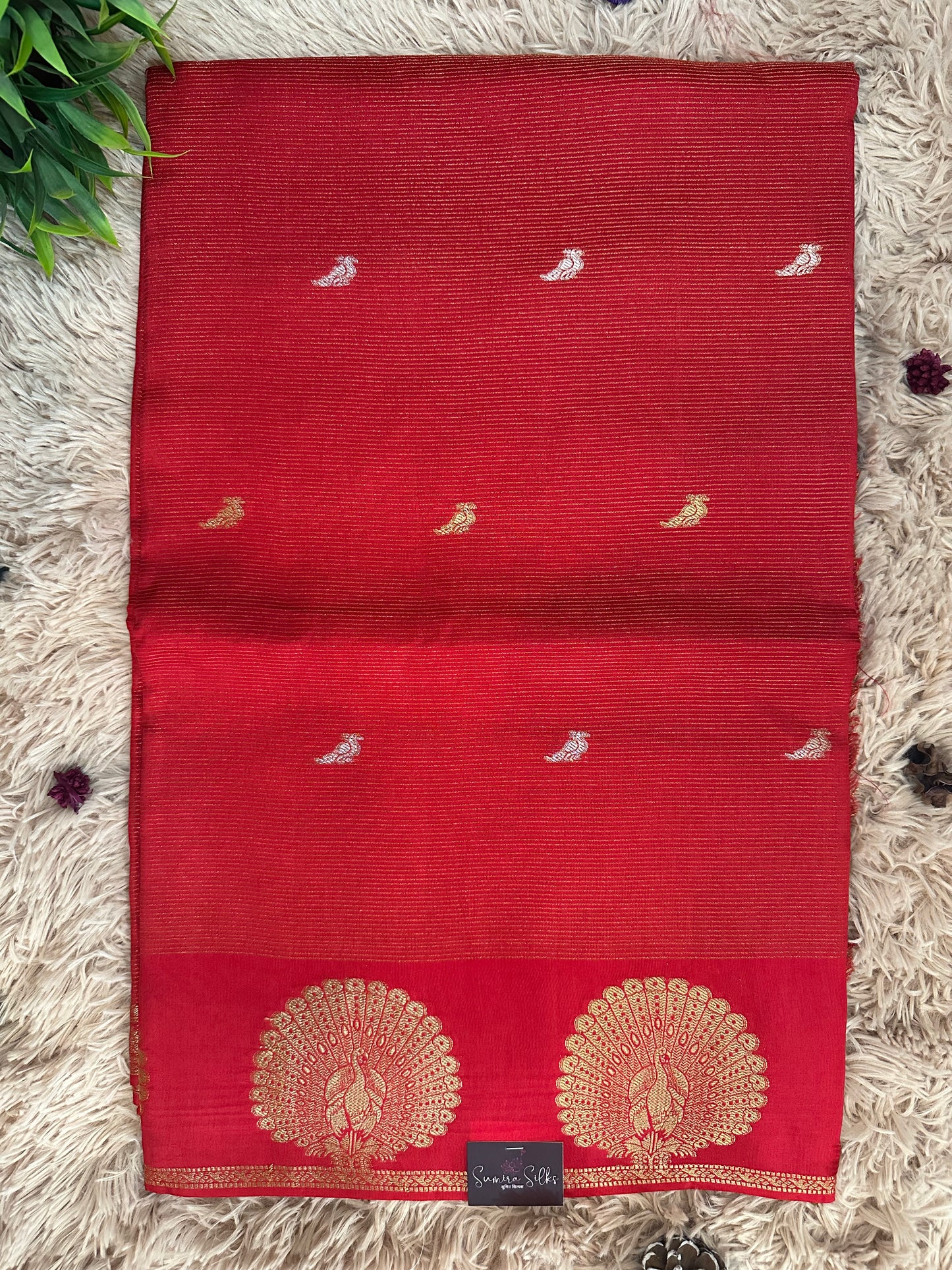 Red Premium Muslin Silk Saree