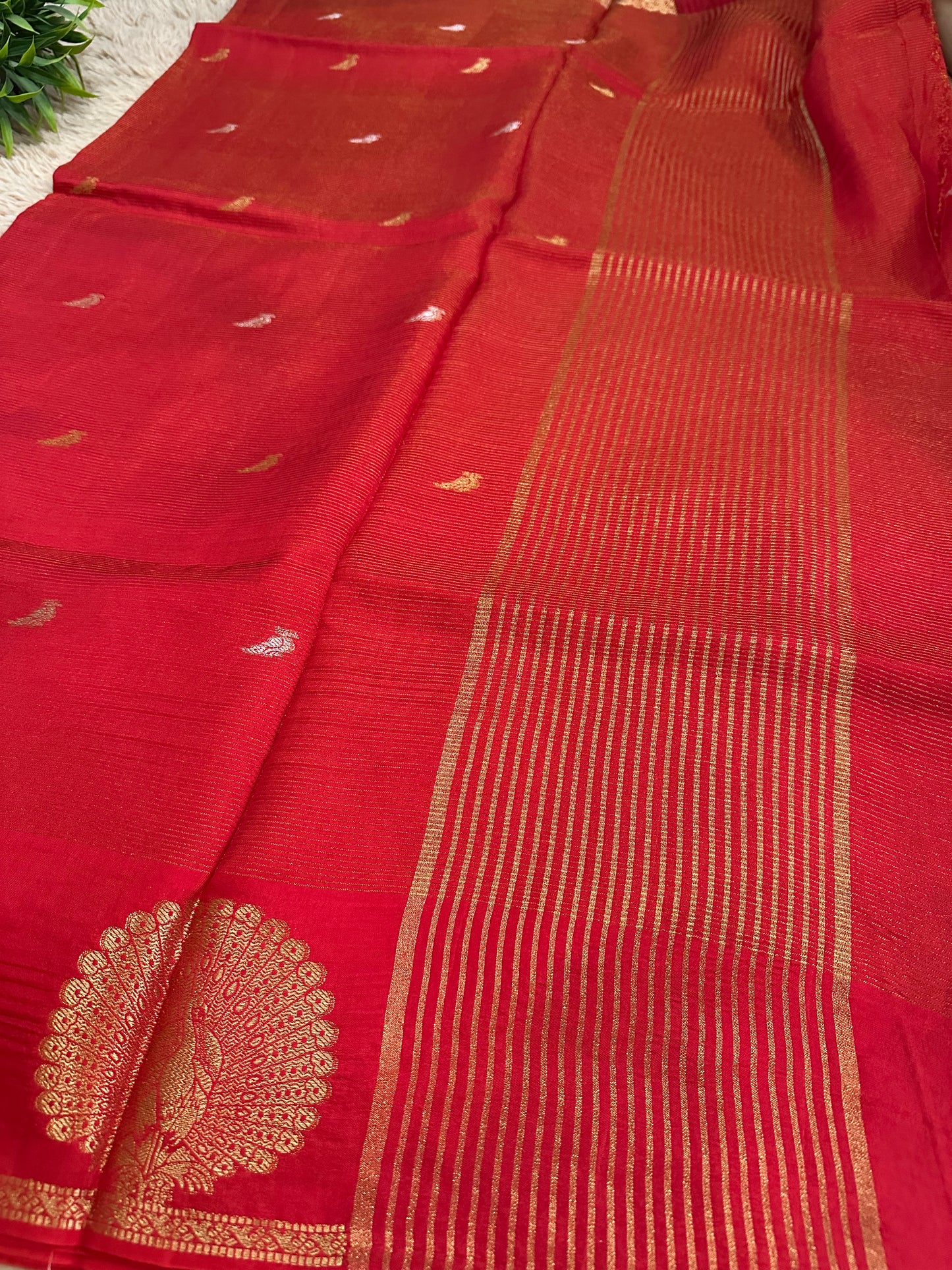 Red Premium Muslin Silk Saree