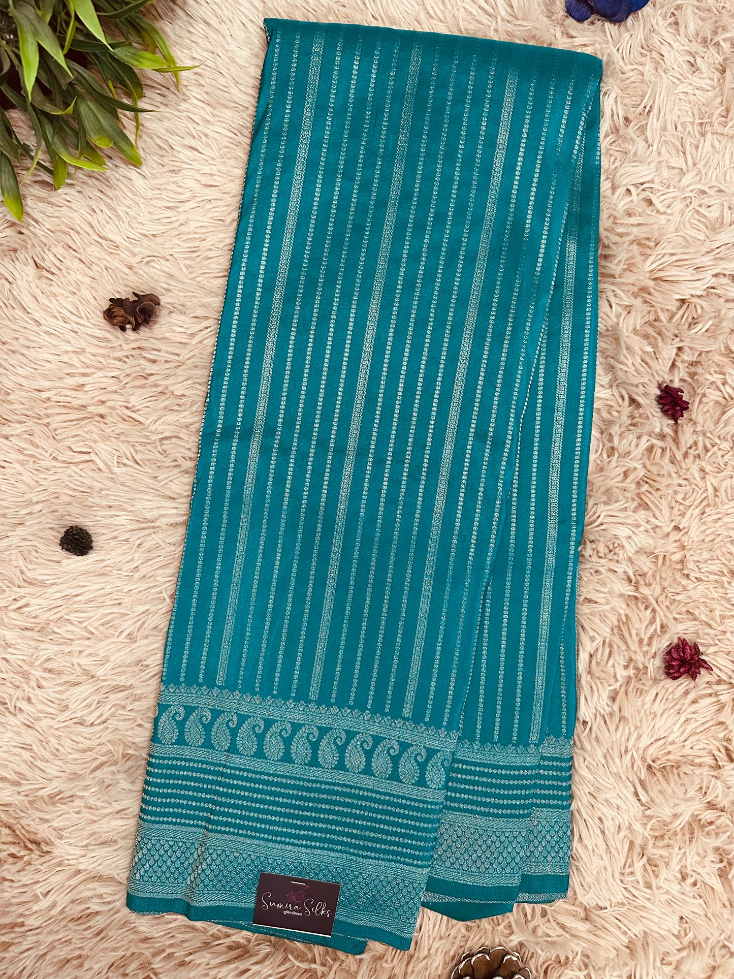 Rama Green Silk Saree with Mysore Mango Border