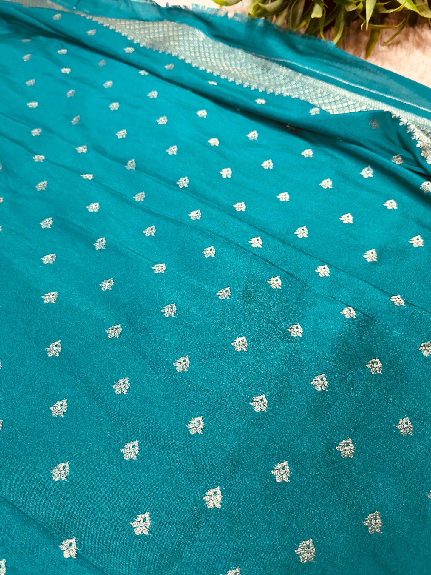 Rama Green Silk Saree with Mysore Mango Border