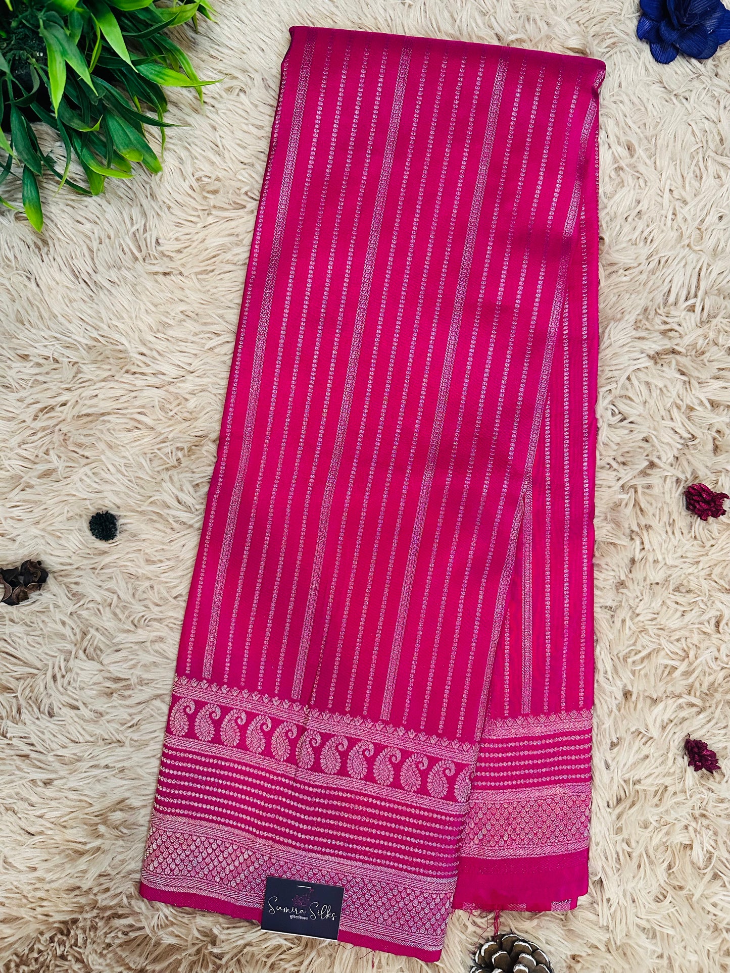 Rani Pink Silk Saree with Mysore Mango Border