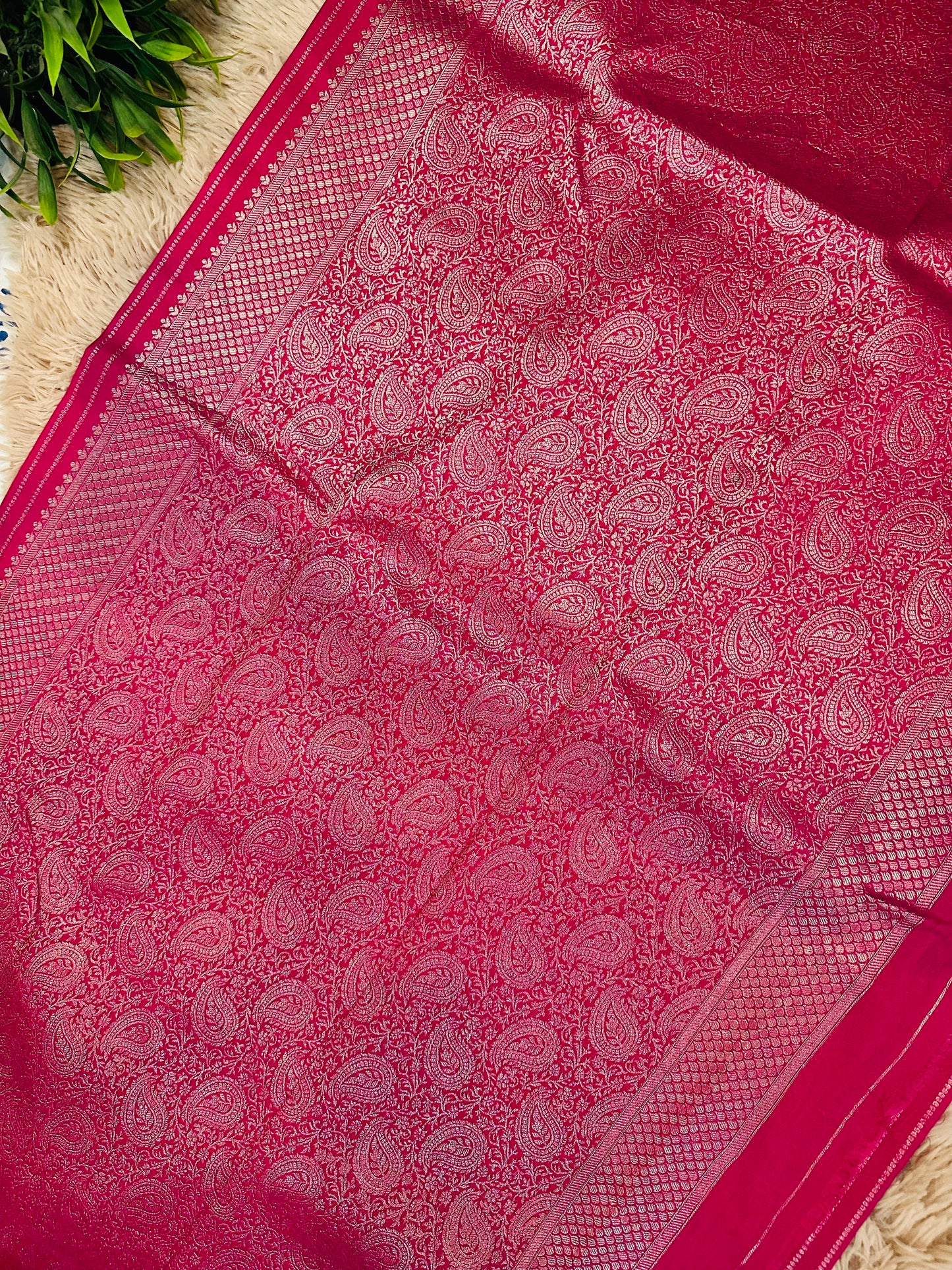Rani Pink Silk Saree with Mysore Mango Border