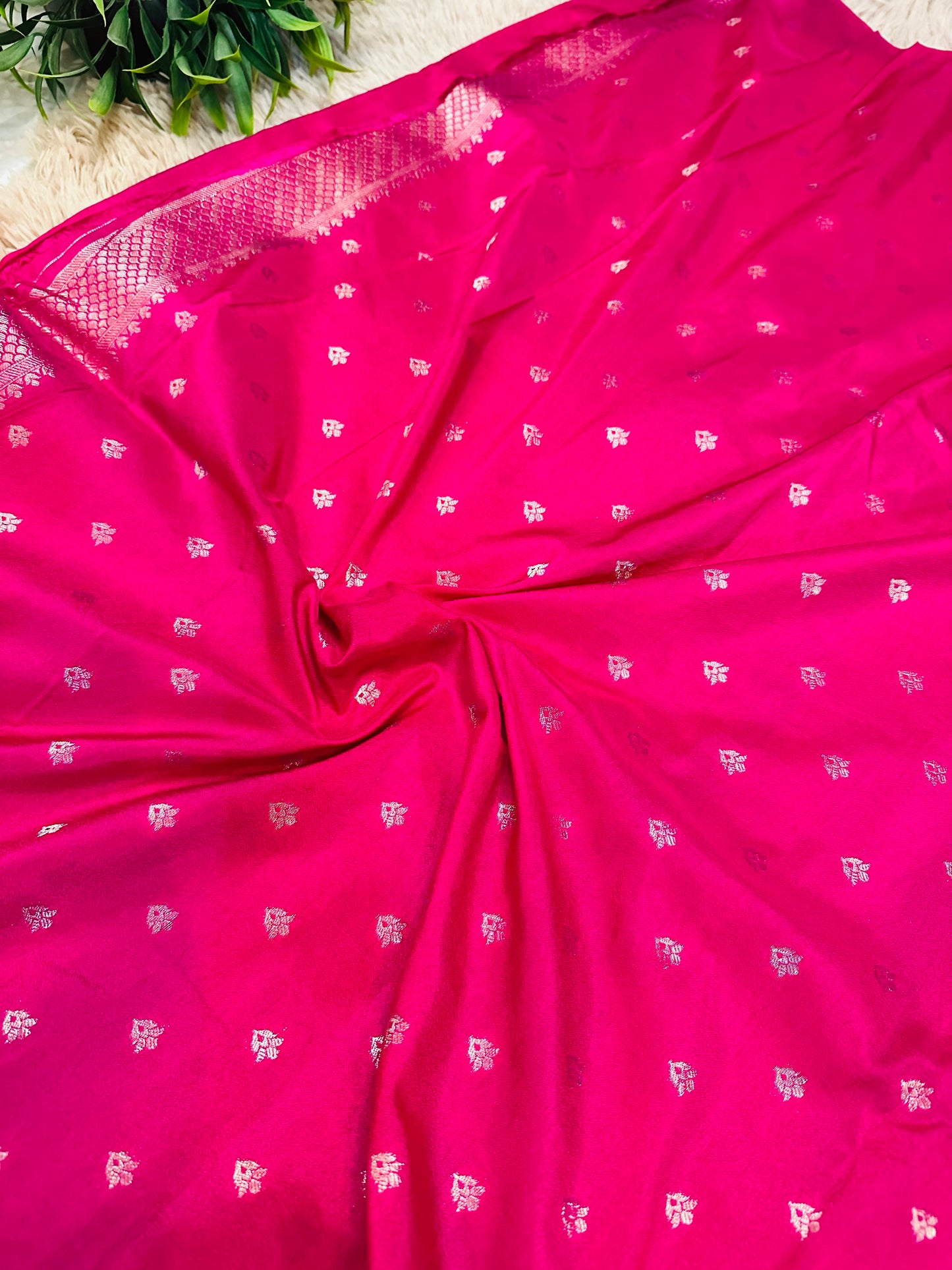 Rani Pink Silk Saree with Mysore Mango Border