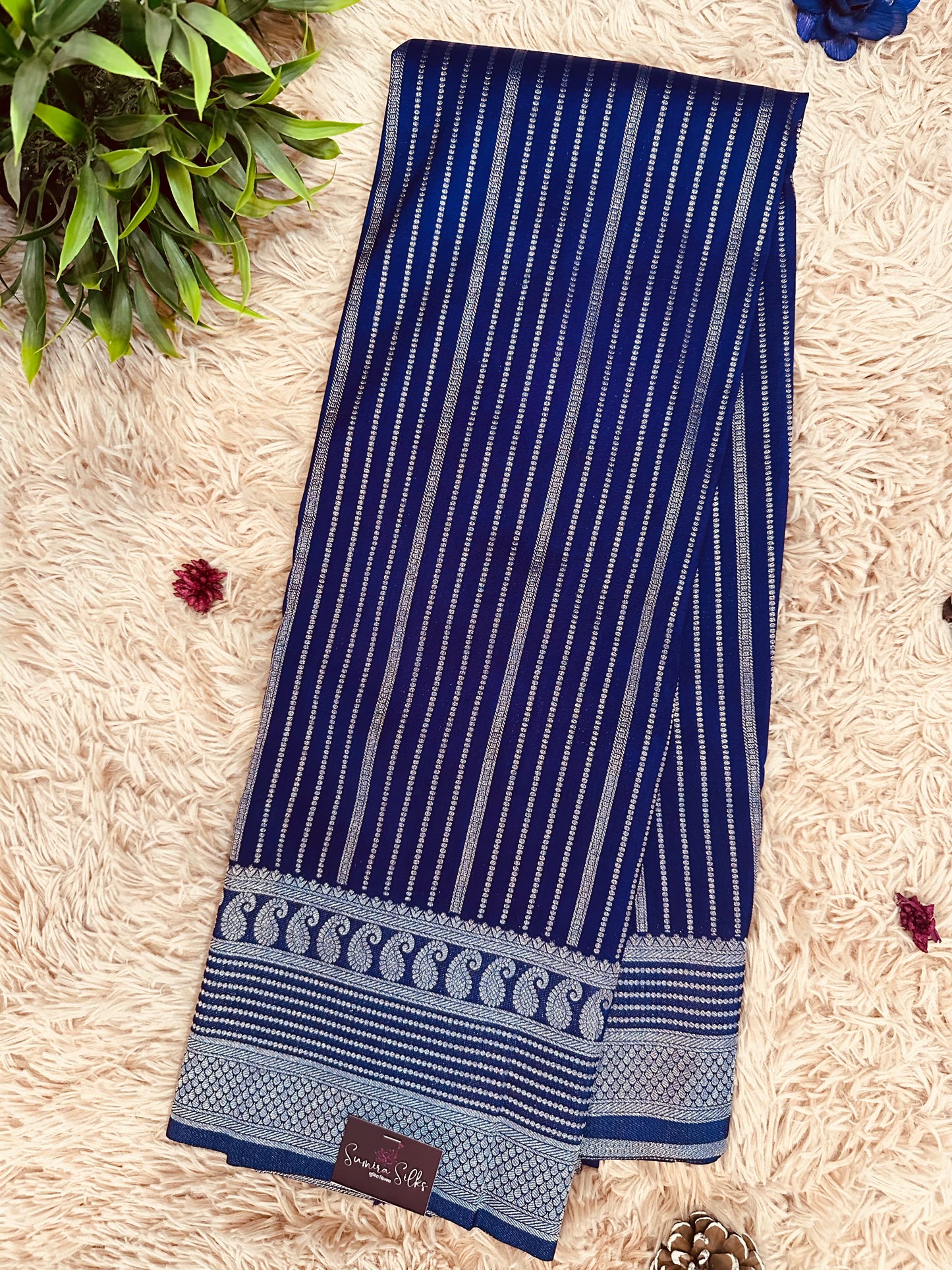 Royal Purple Silk Saree with Mysore Mango Border