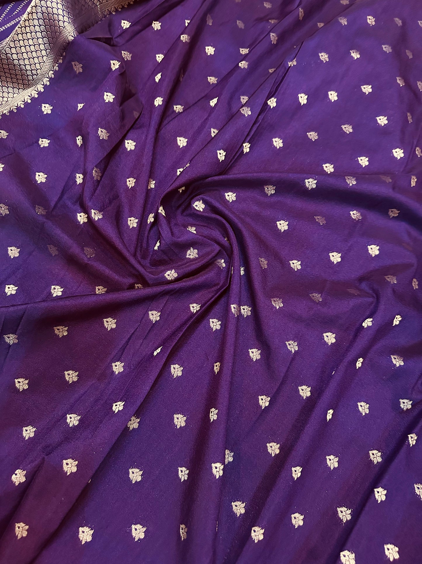 Royal Purple Silk Saree with Mysore Mango Border