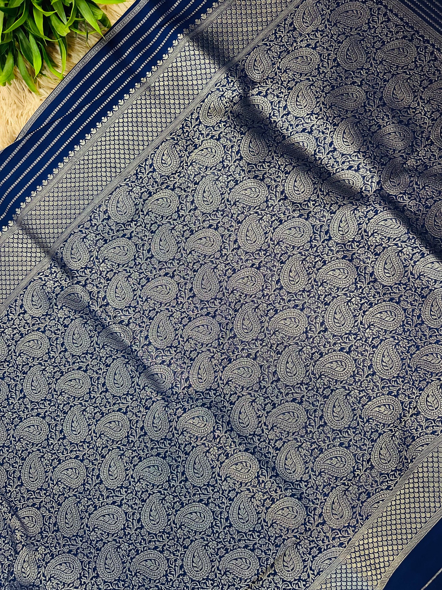 Royal Blue Silk Saree with Mysore Mango Border