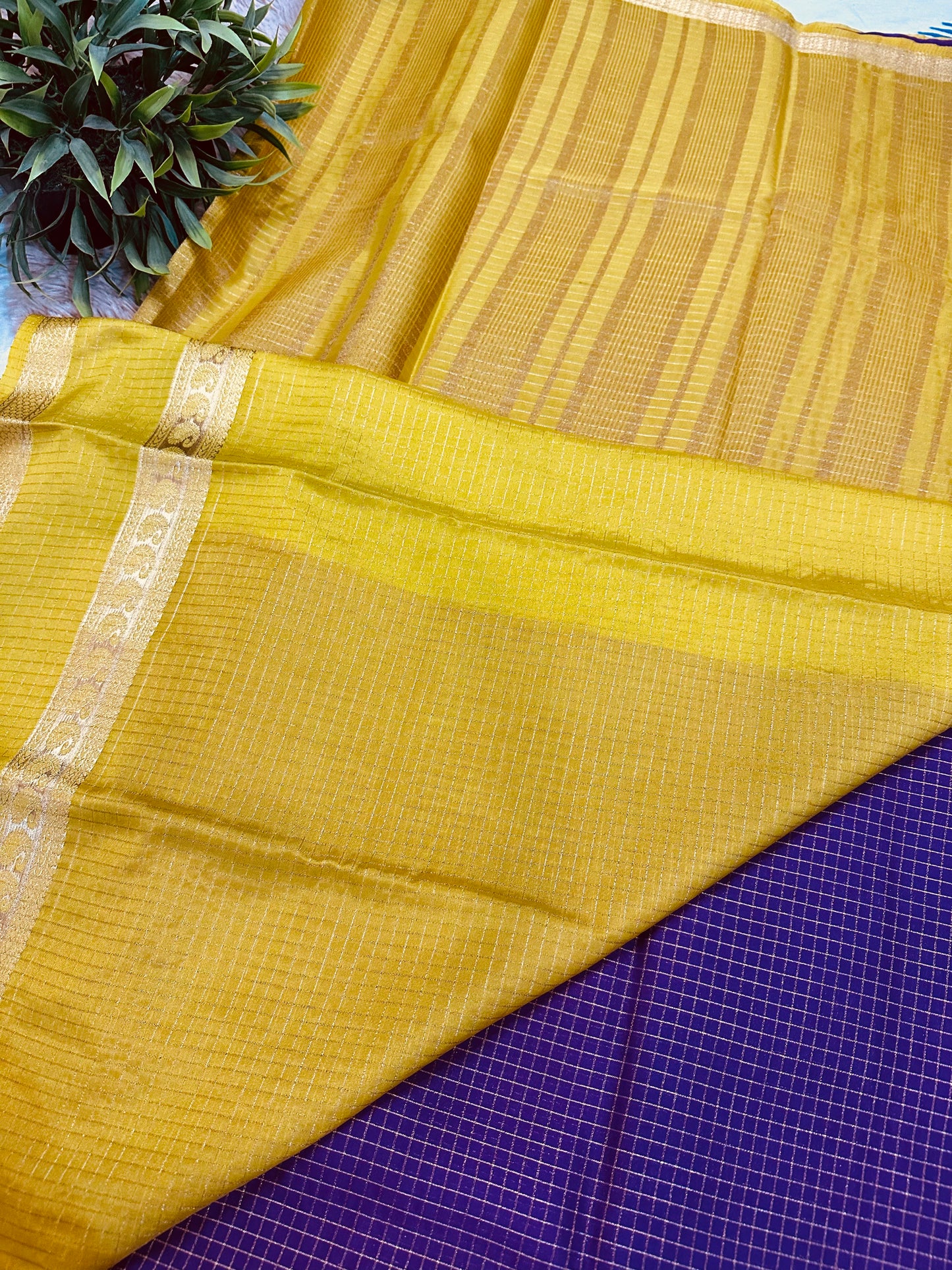 Purple Mysore Crepe Silk Saree