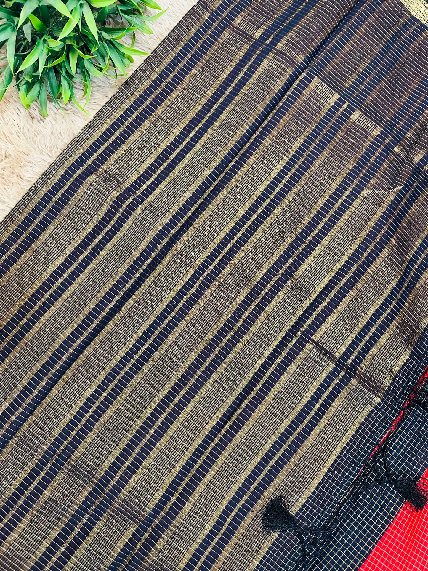Red Mysore Crepe Silk Saree