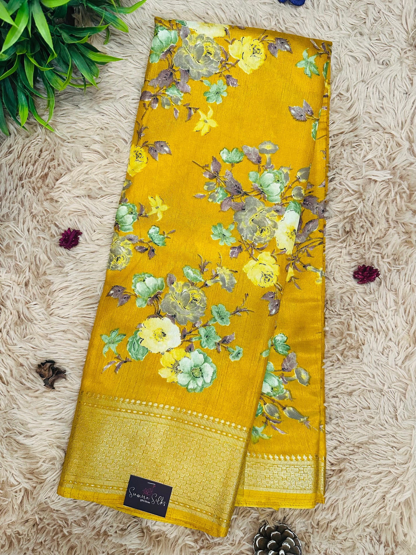 Mustard Madurai Silk Saree