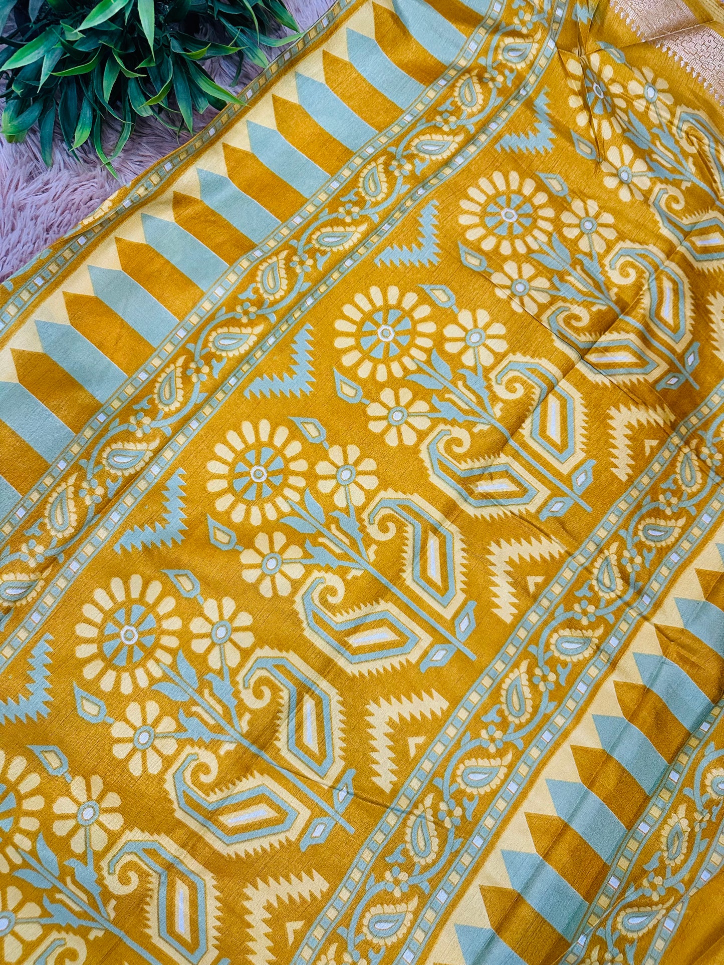 Mustard Madurai Silk Saree