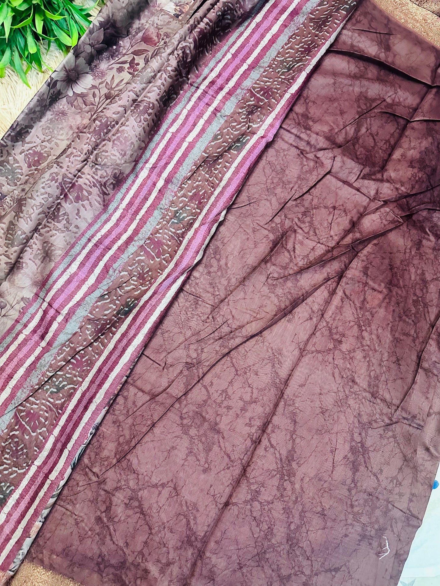 Mauve Soft Cotton Silk Saree