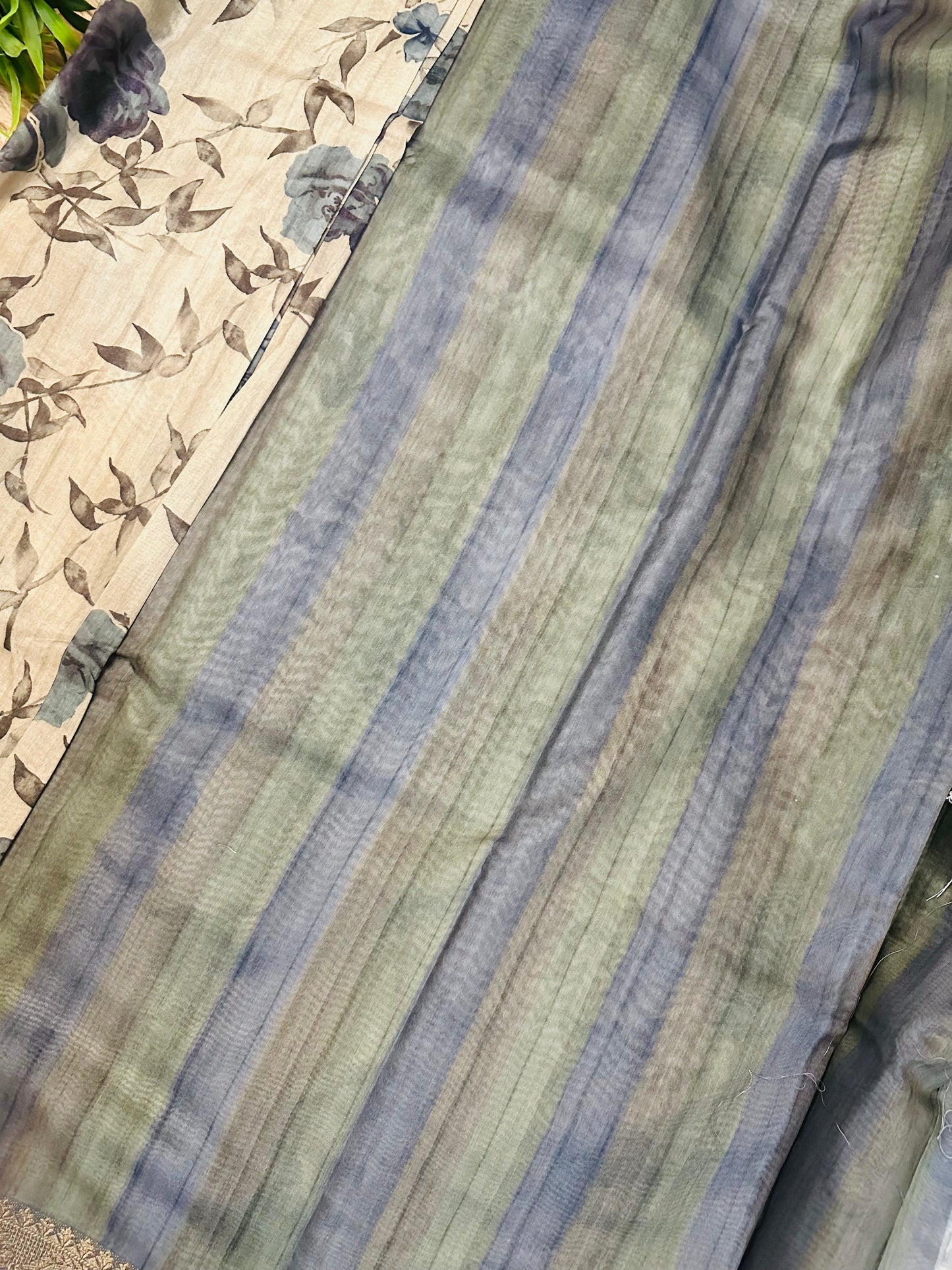 Blue Soft Cotton Silk Saree