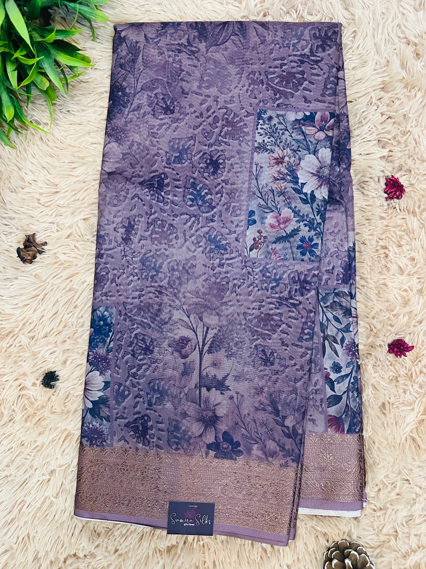 Light Purple Soft Cotton Silk Saree