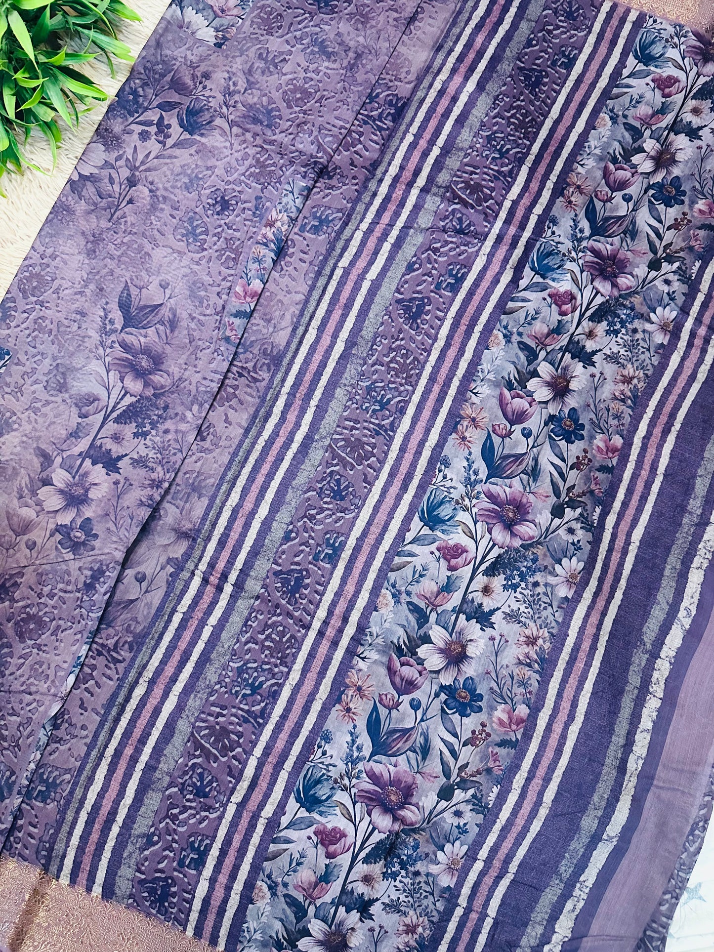 Light Purple Soft Cotton Silk Saree