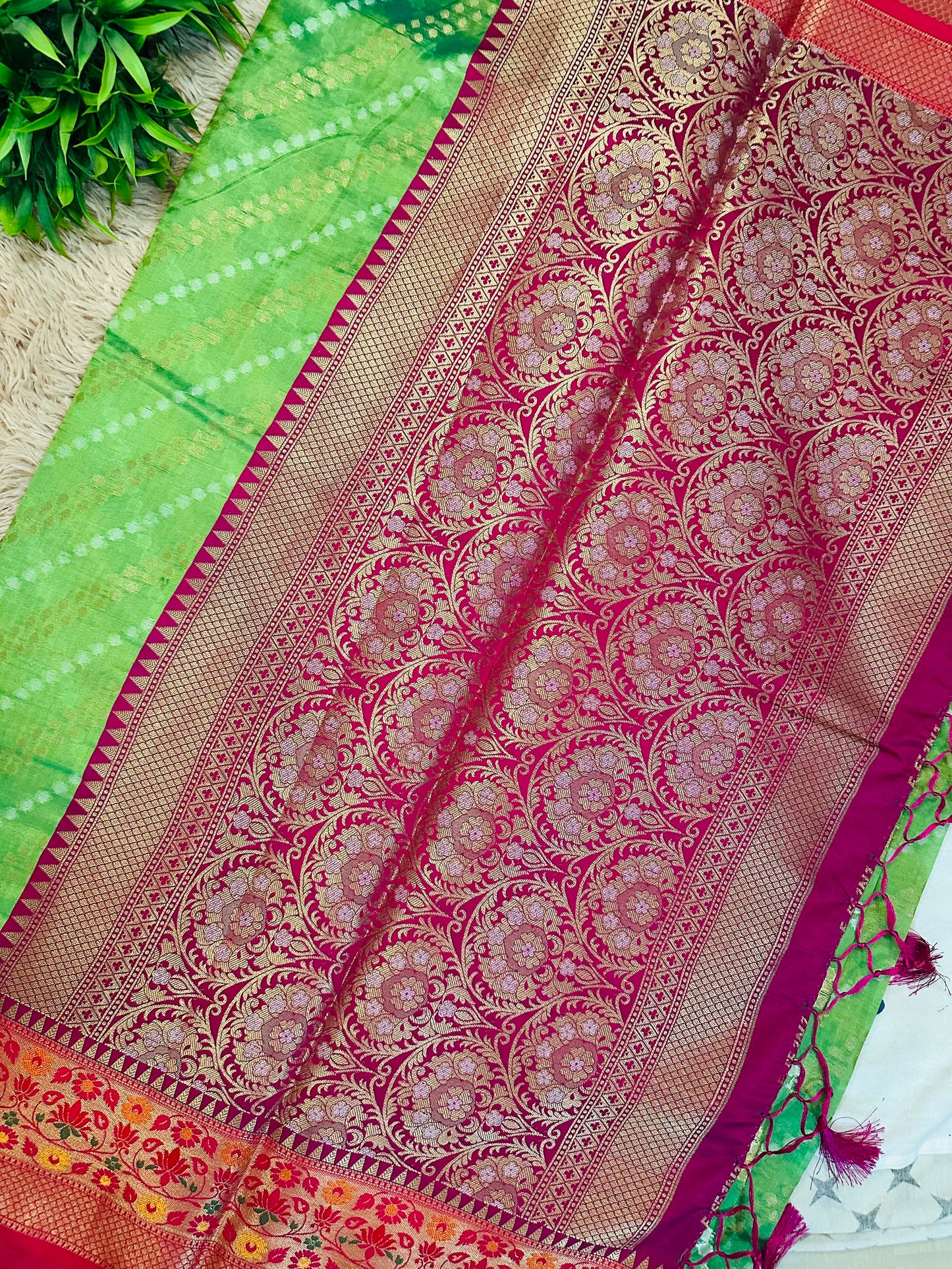Green Soft Kosa Silk Saree