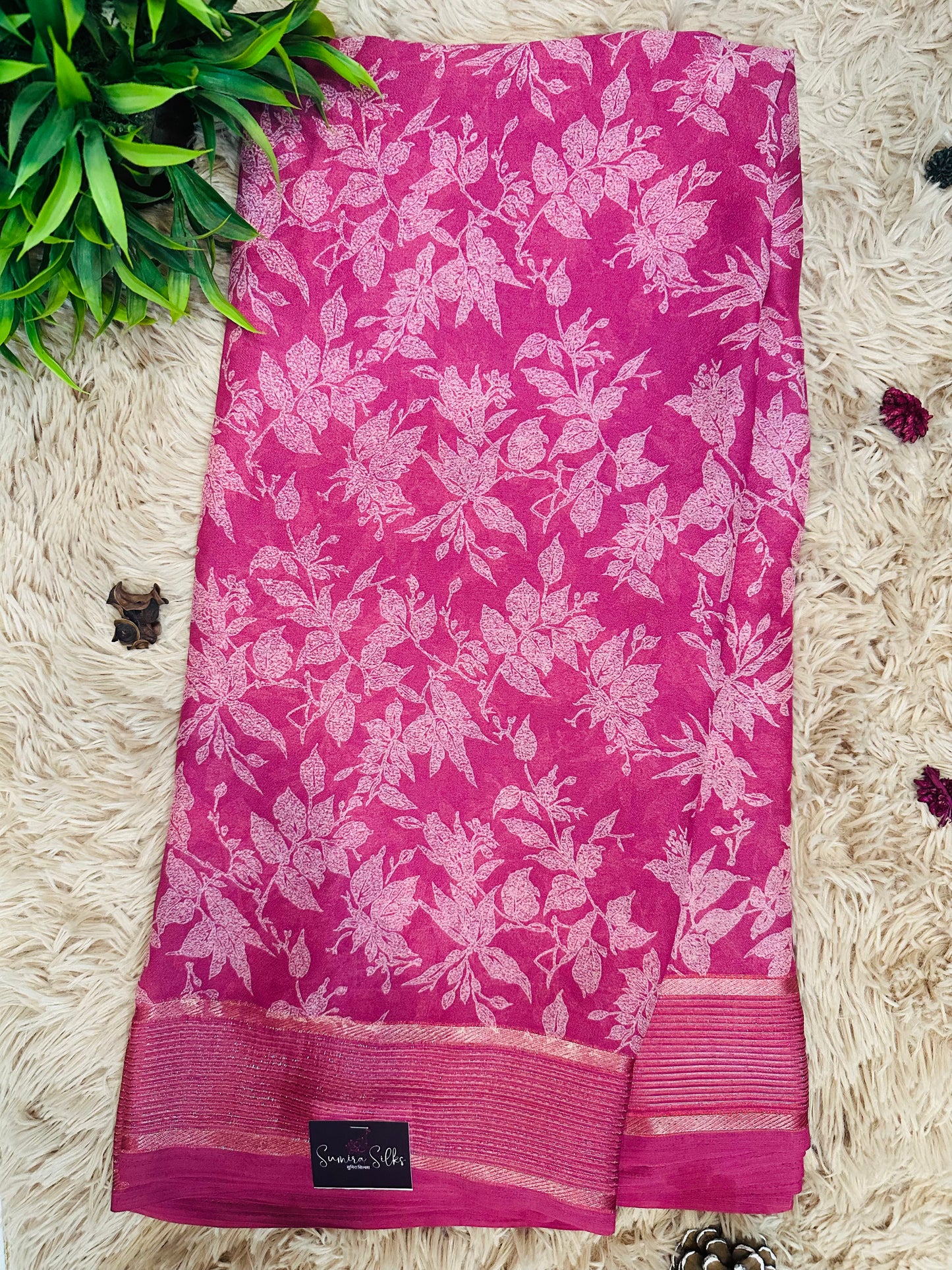 Pink Soft Georgette Saree