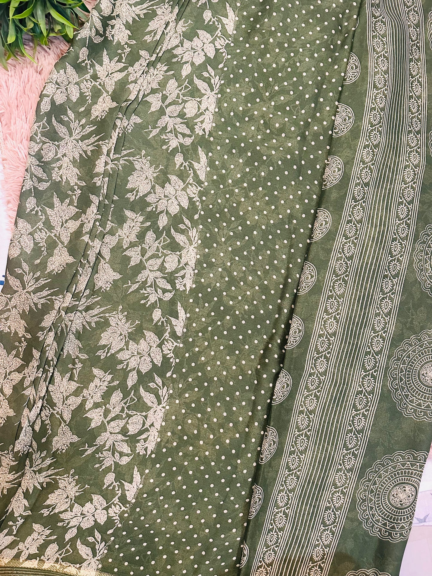 Green Soft Georgette Saree