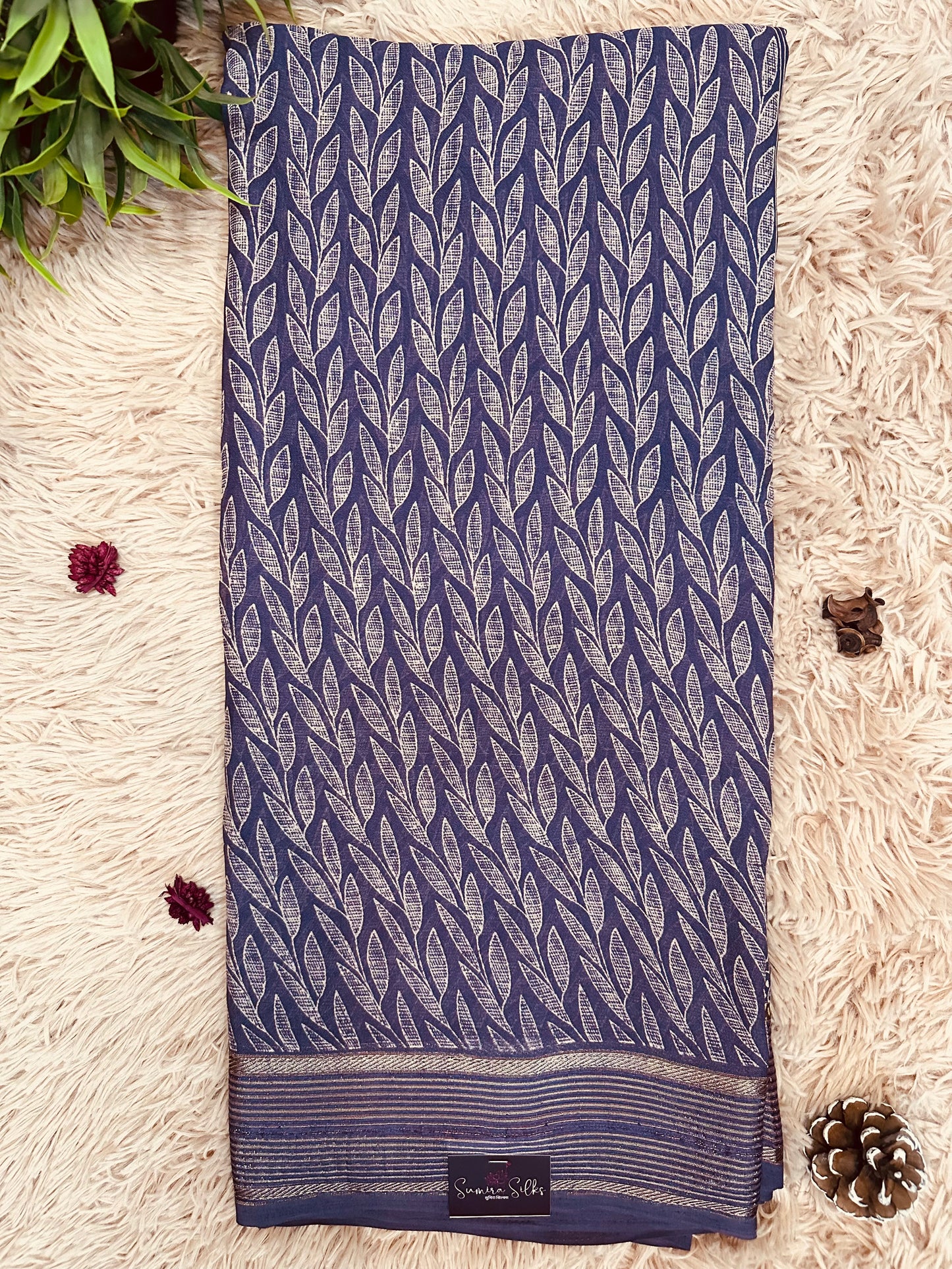 Purple Soft Georgette Saree