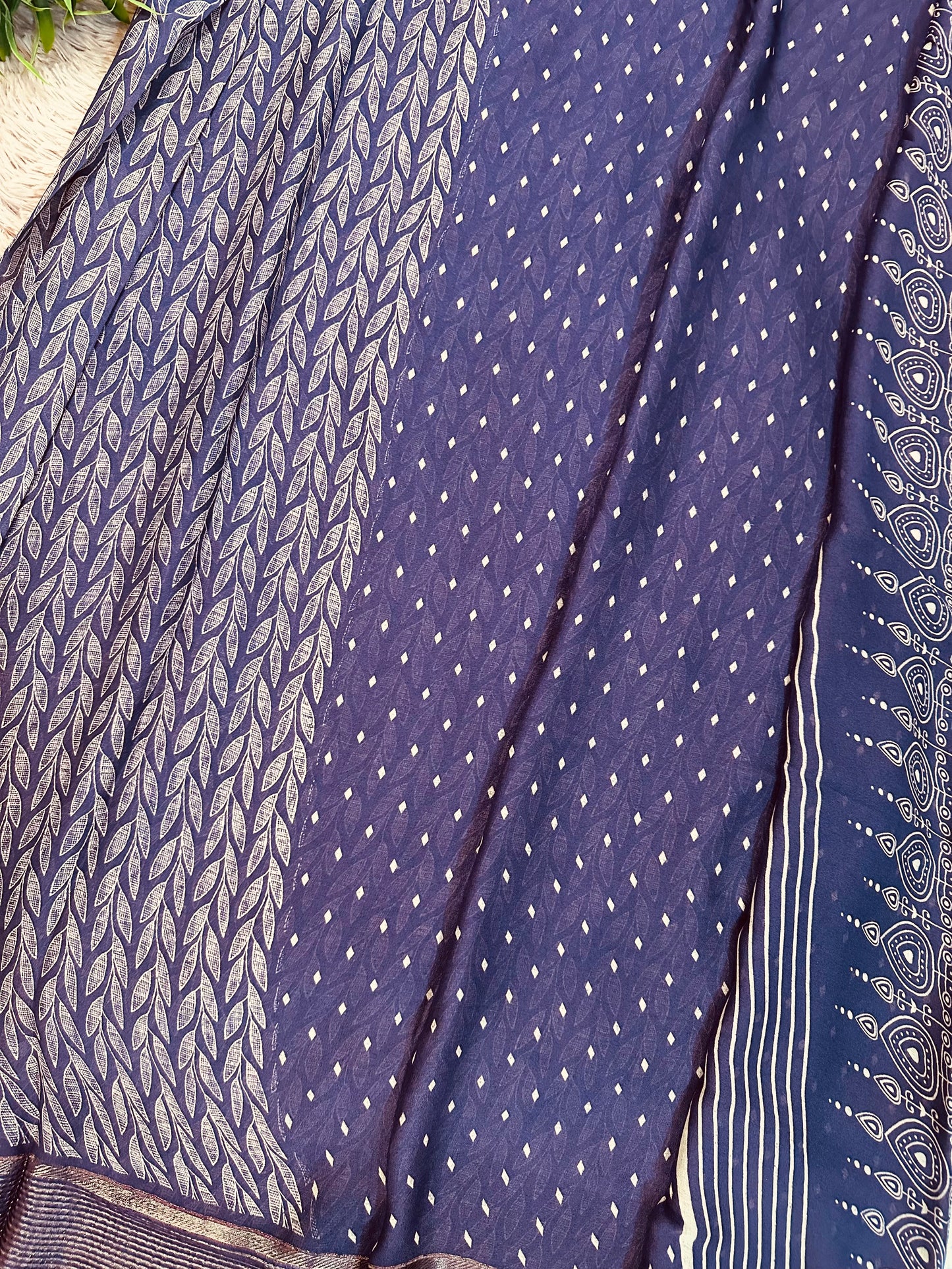 Purple Soft Georgette Saree