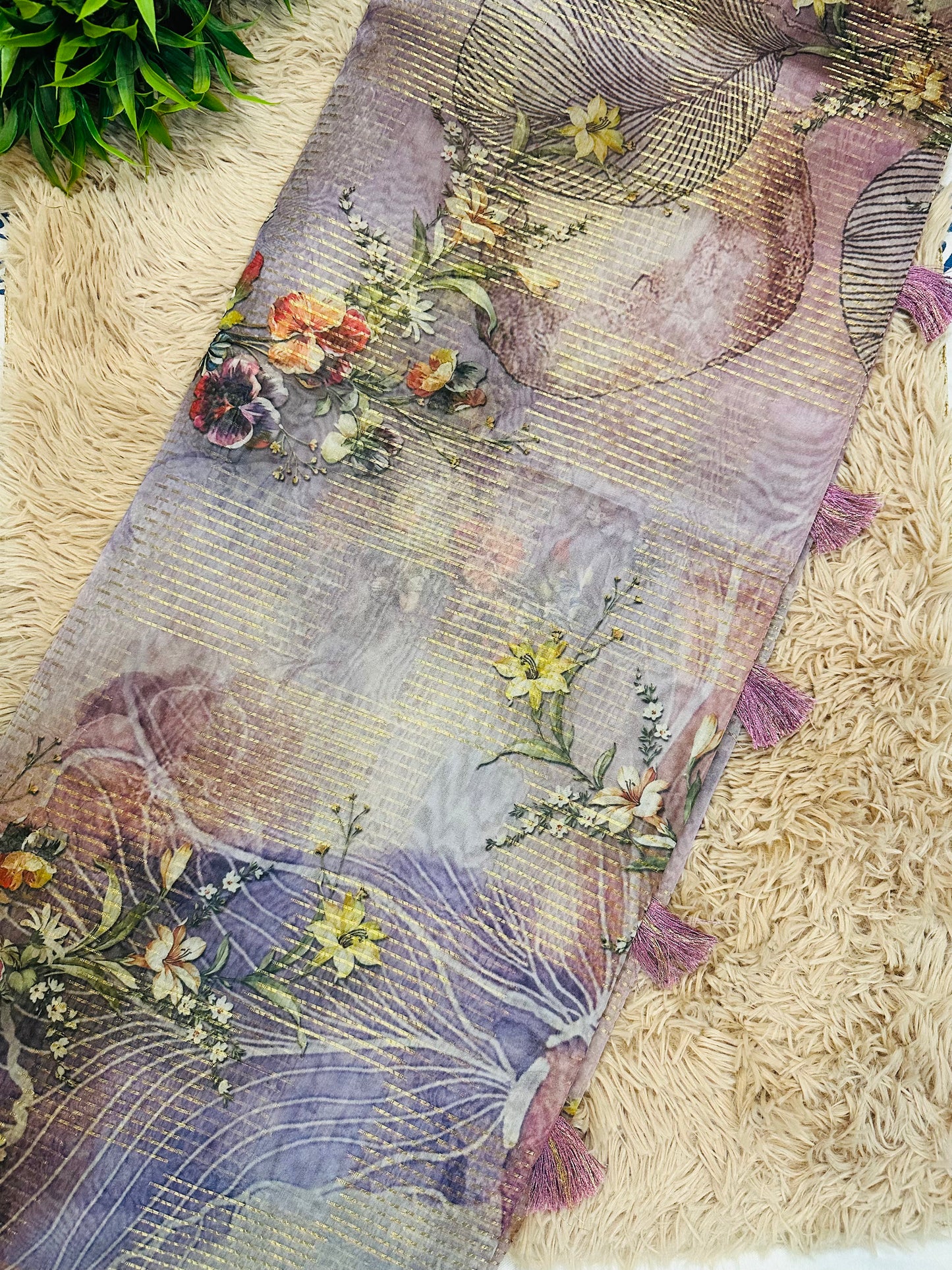 Mauve Tissue Silk Saree