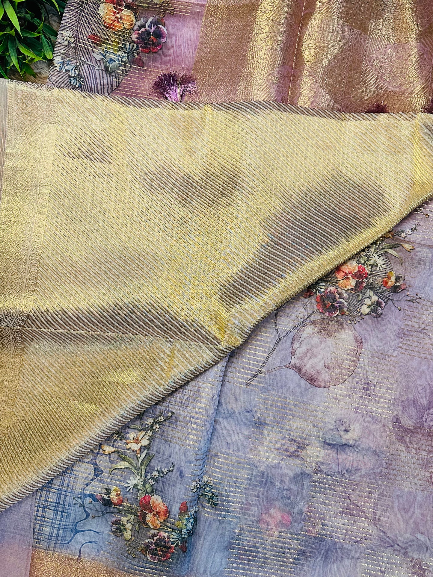 Mauve Tissue Silk Saree