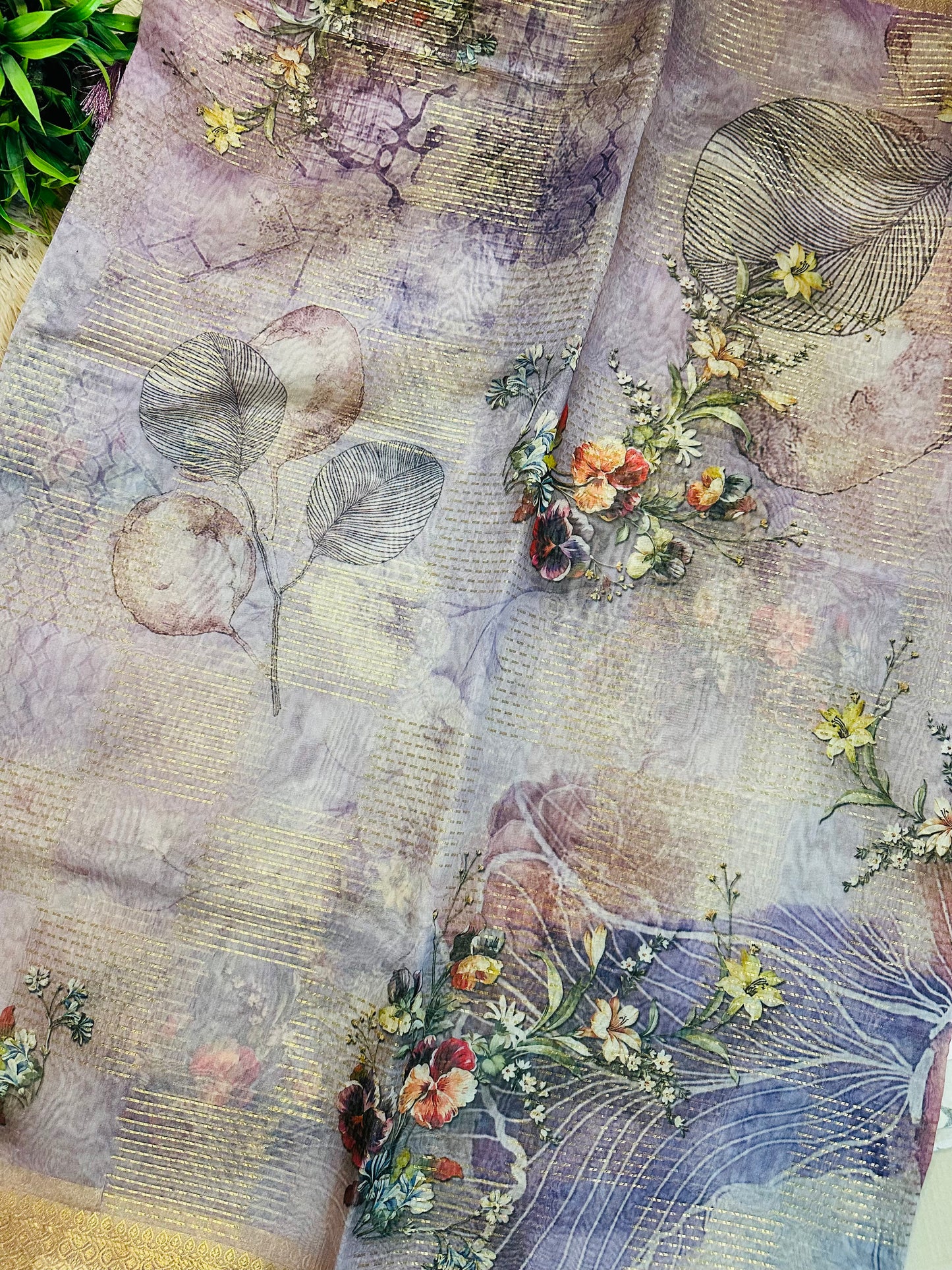 Mauve Tissue Silk Saree