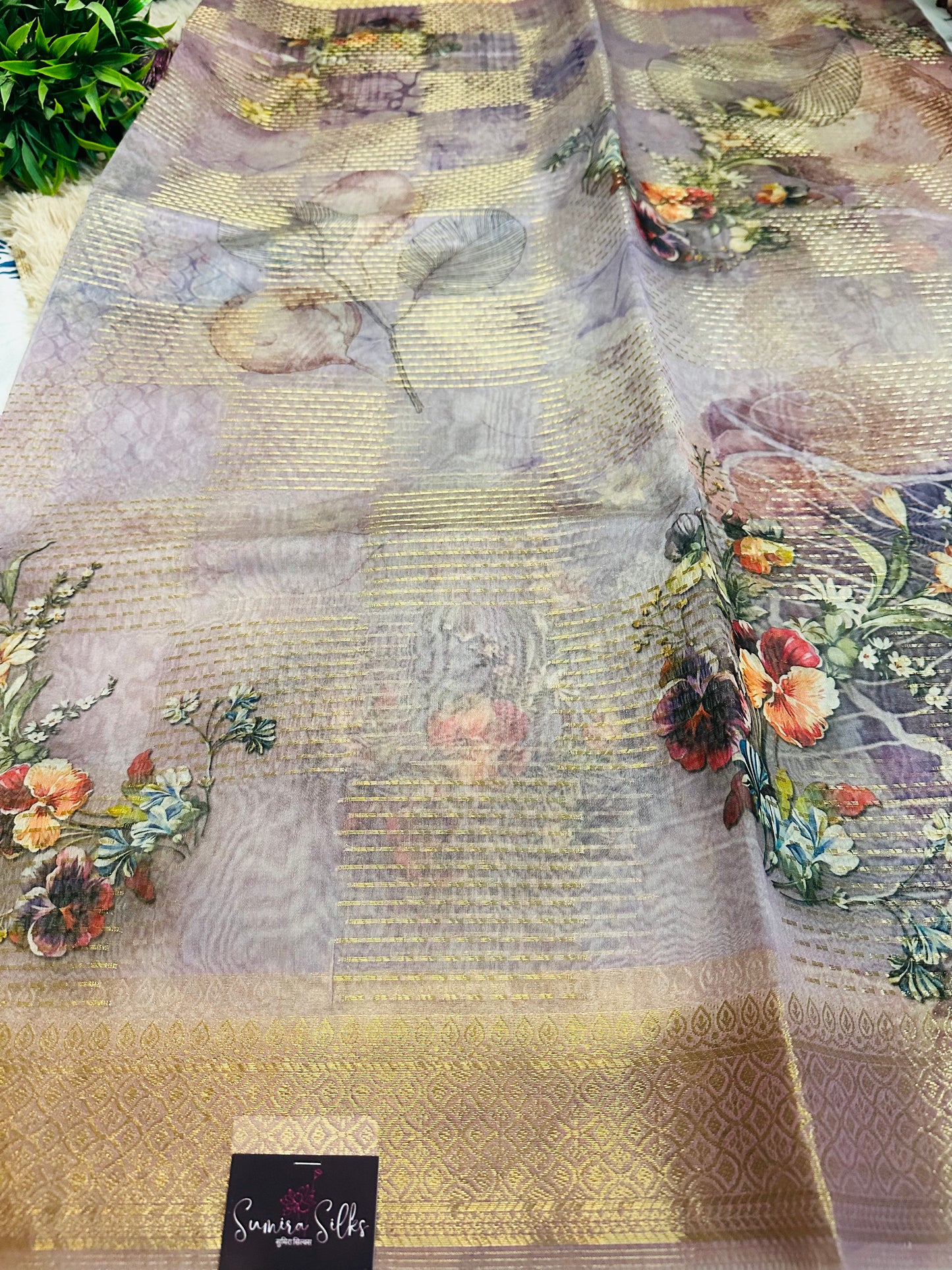 Mauve Tissue Silk Saree