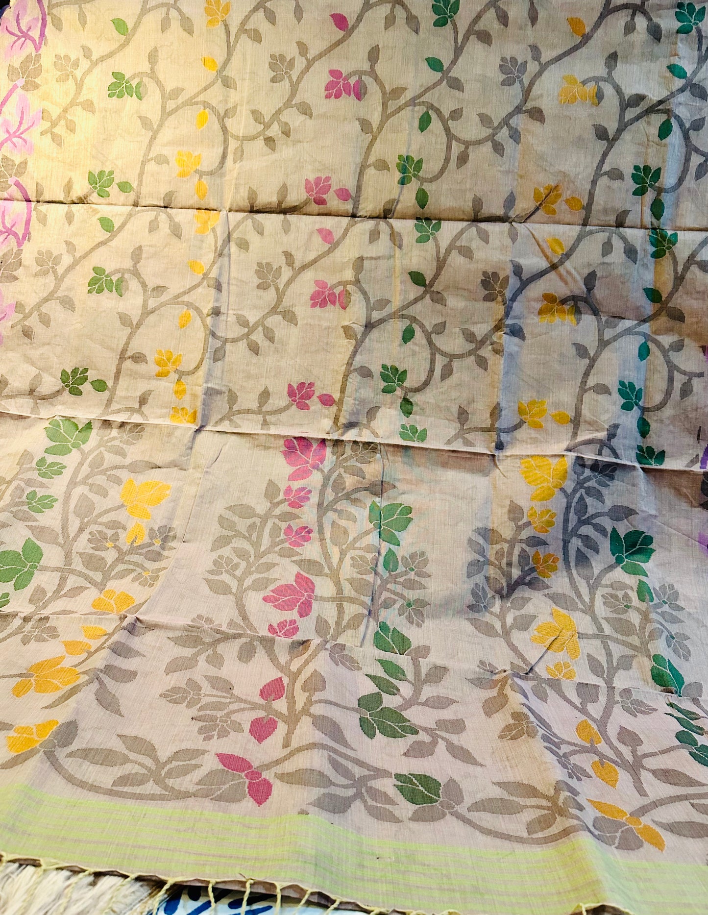 Purple Pure Handloom Cotton Jamdani Saree