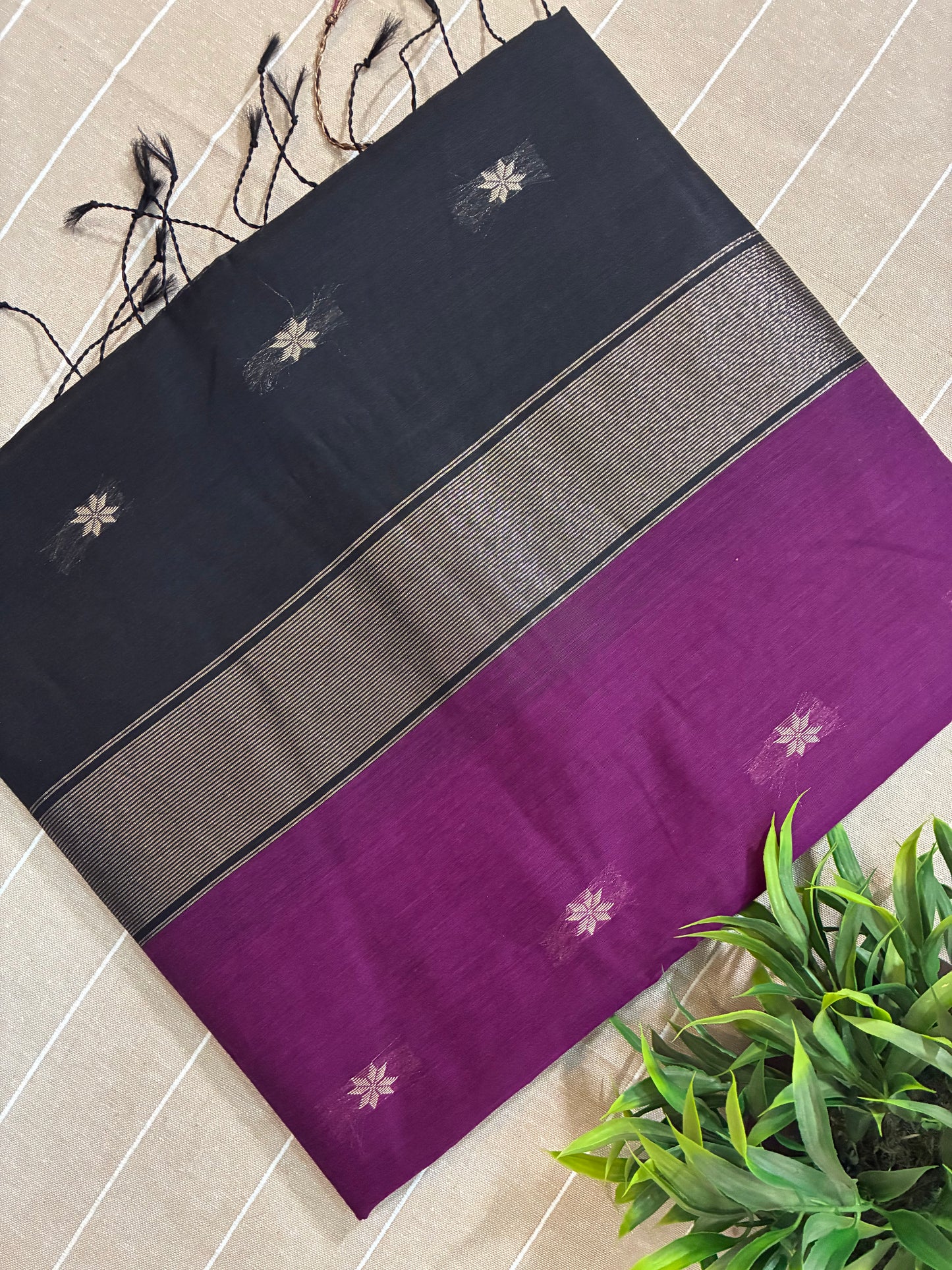 Wine Maheshwari Cotton Silk Saree
