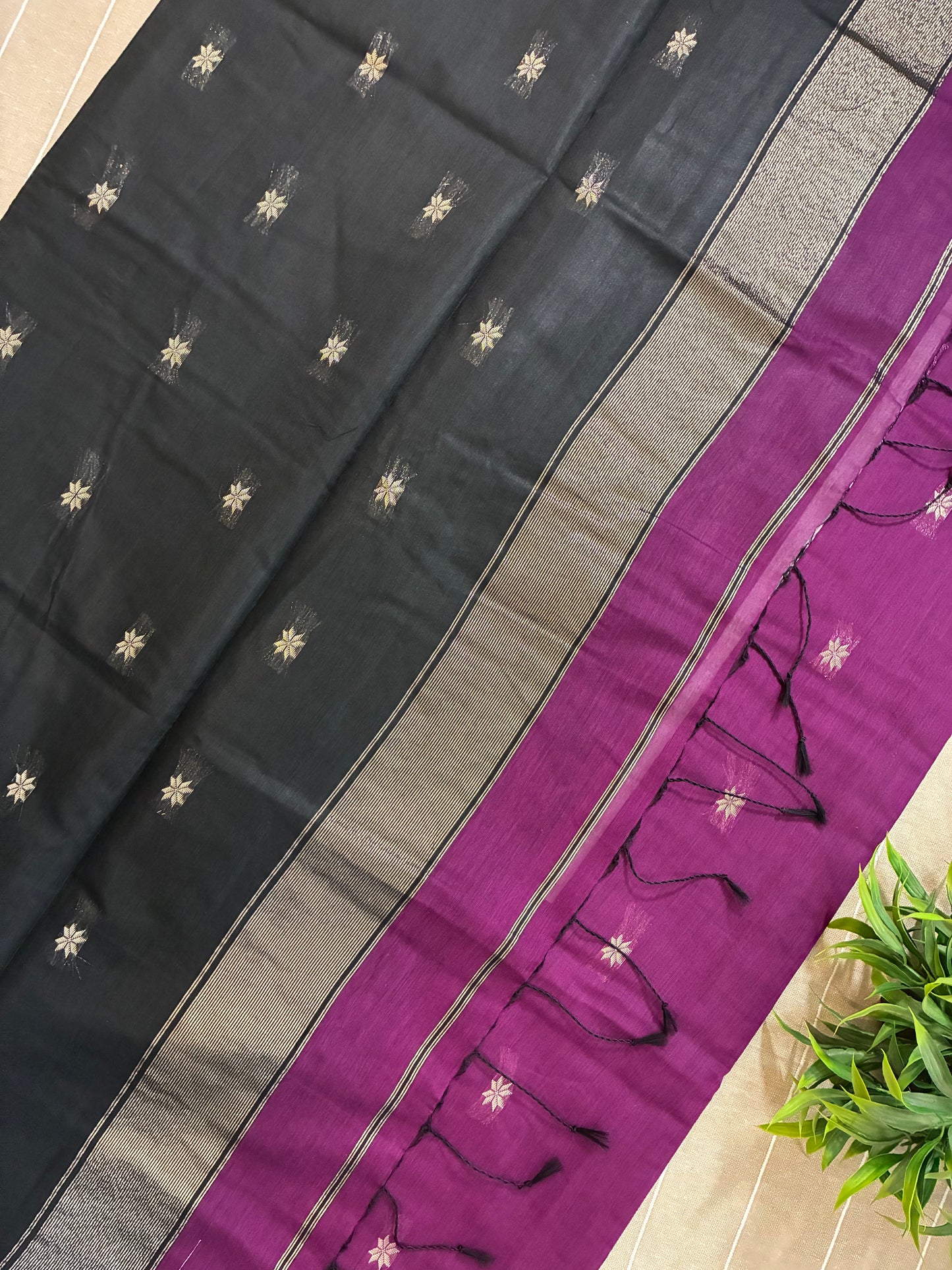 Wine Maheshwari Cotton Silk Saree