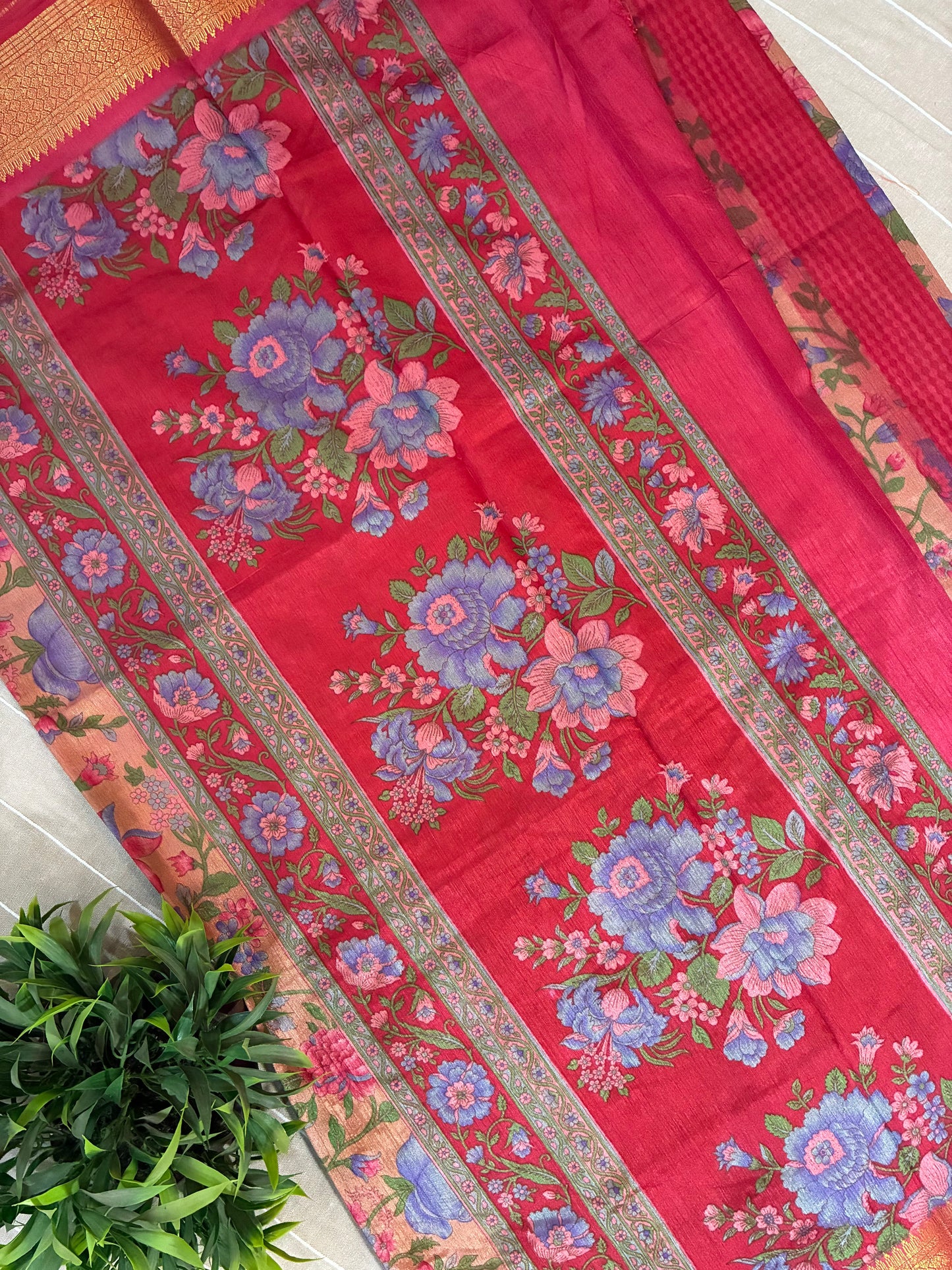 Peach Floral Patola Silk Saree