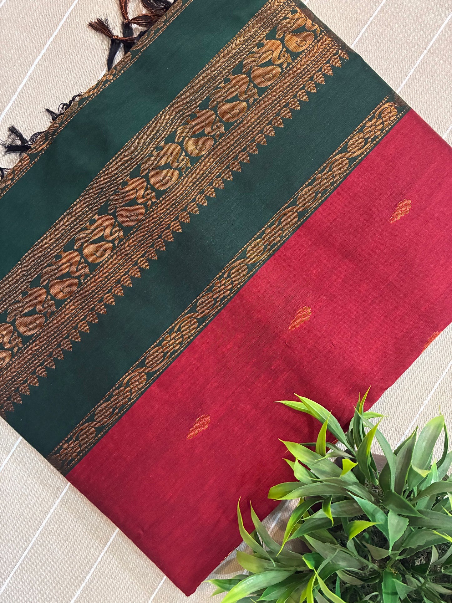 Maroon Pure Kalyani Cotton Saree