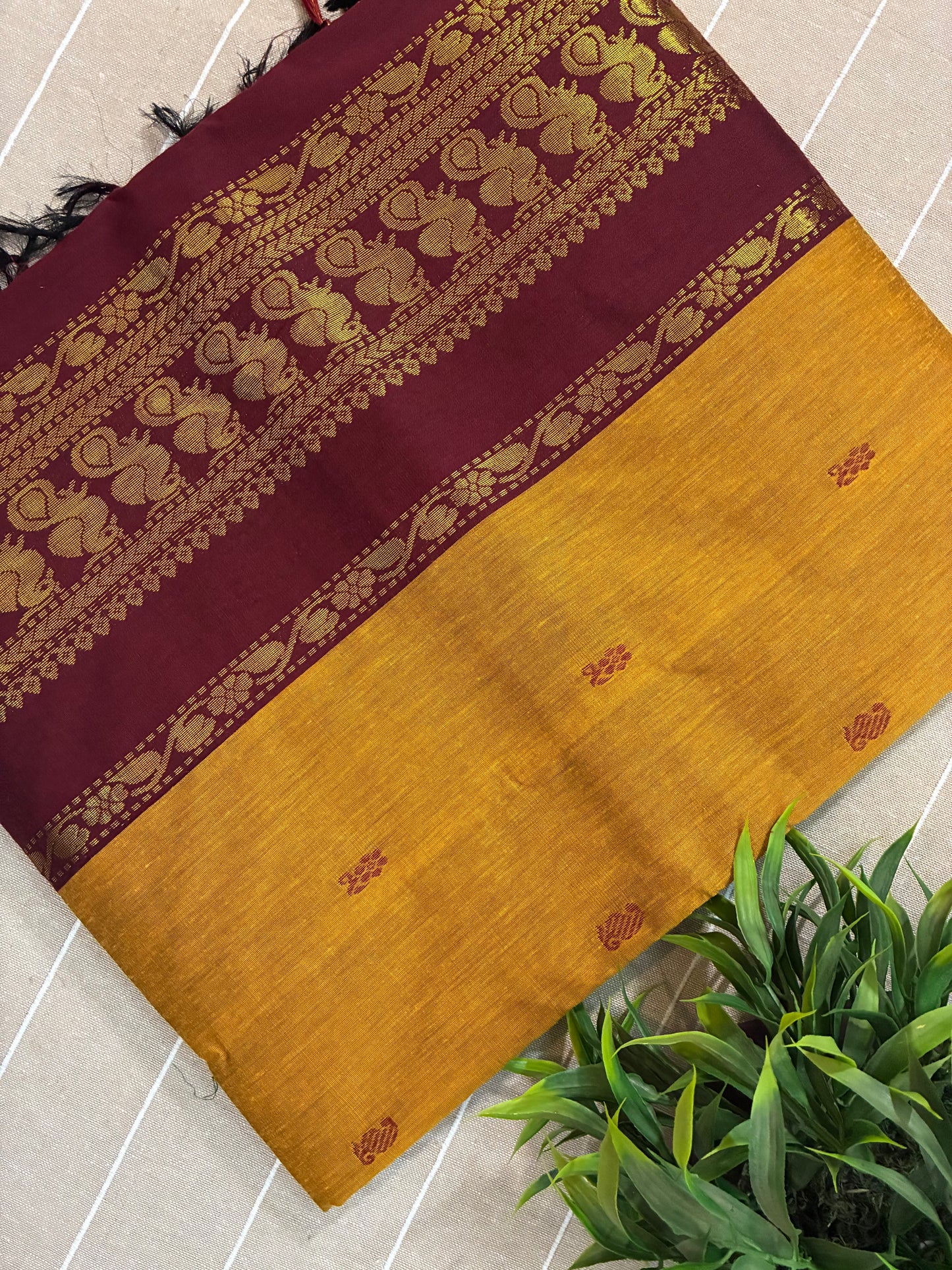 Mustard Pure Kalyani Cotton Saree