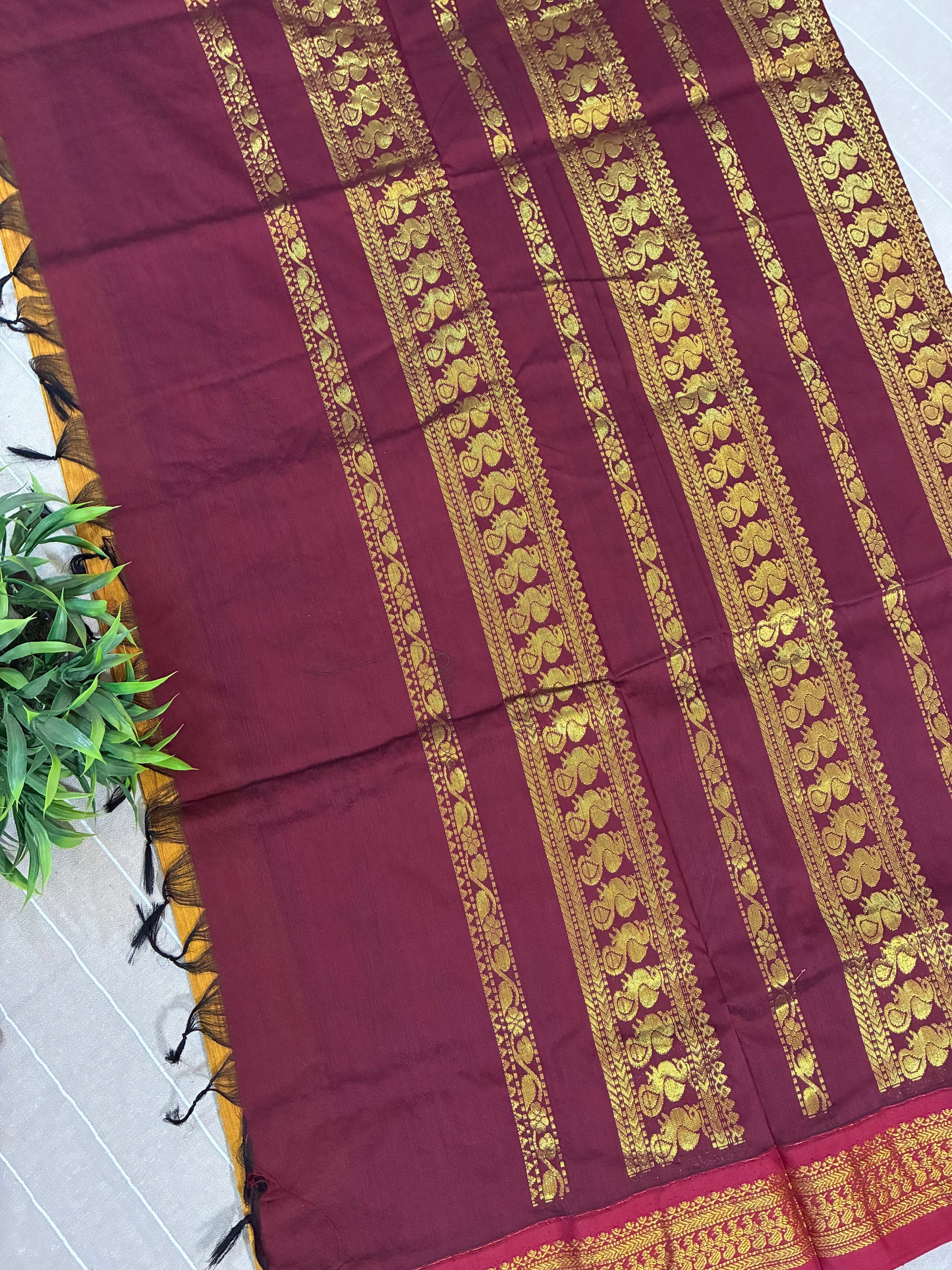 Mustard Pure Kalyani Cotton Saree