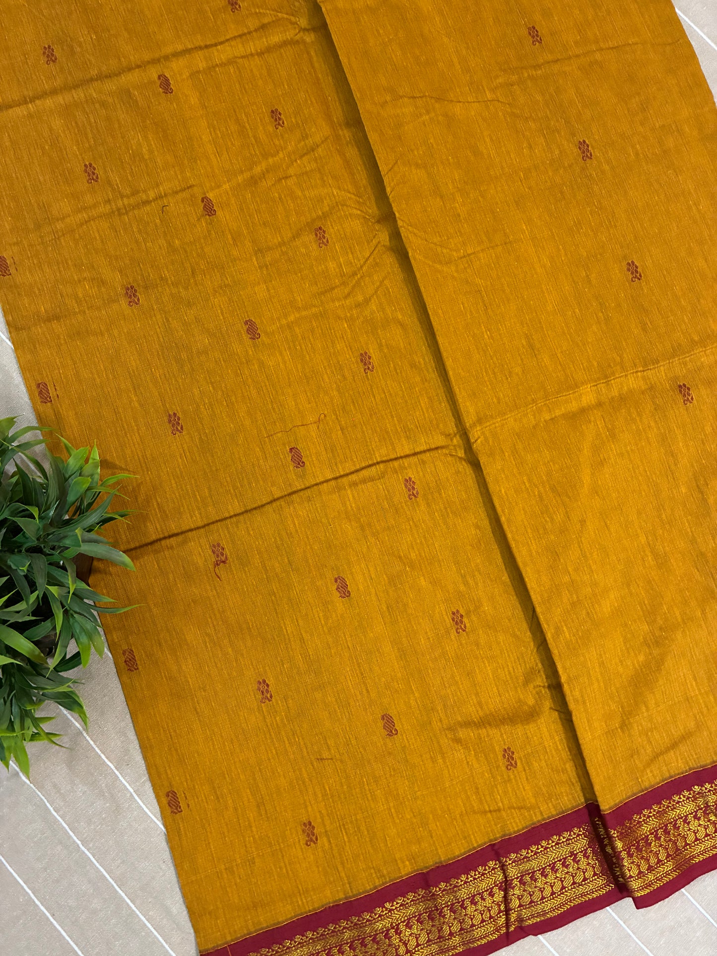 Mustard Pure Kalyani Cotton Saree