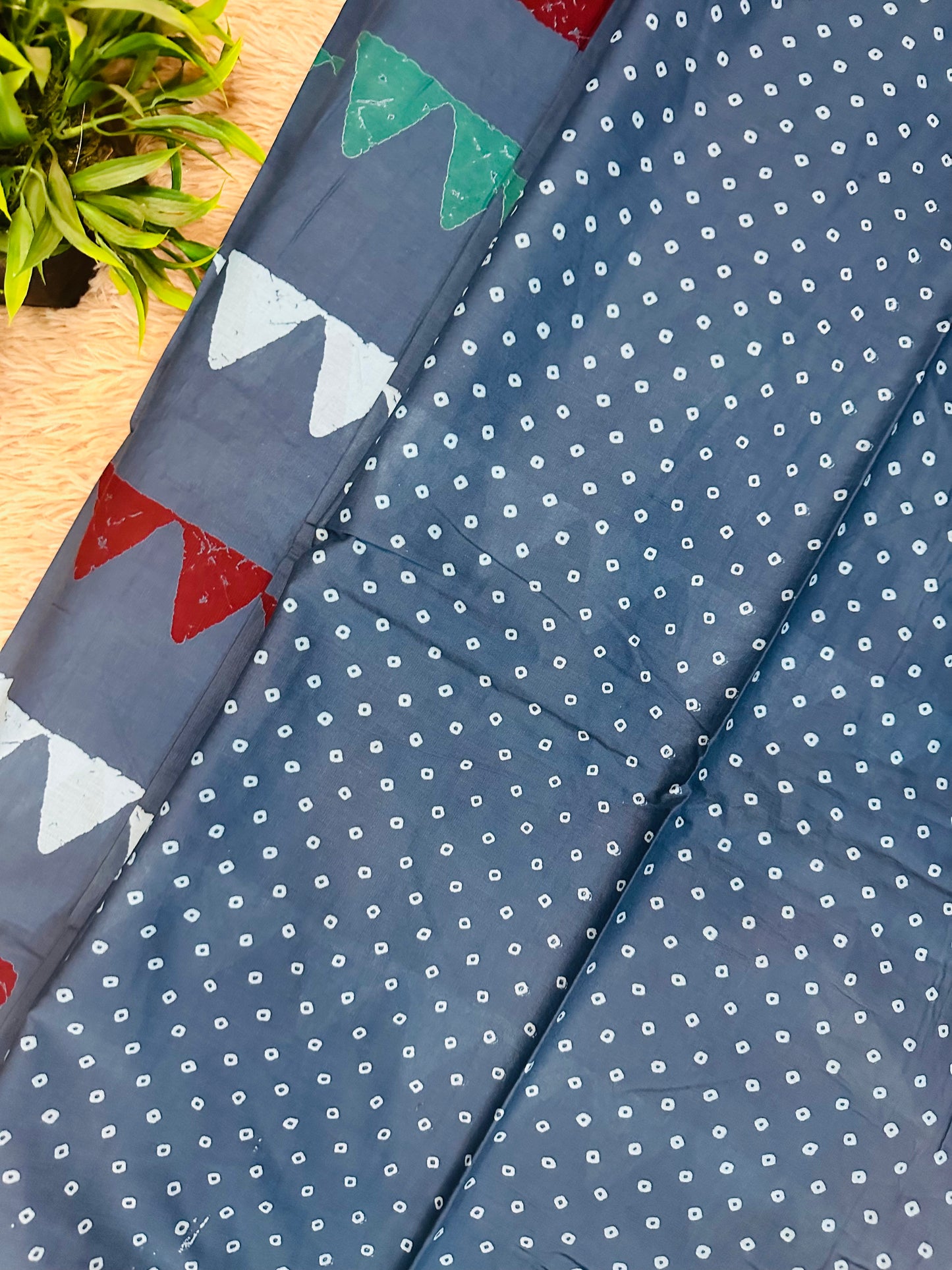 Pastel Blue Pure Mul Cotton Hand Block Printed Saree