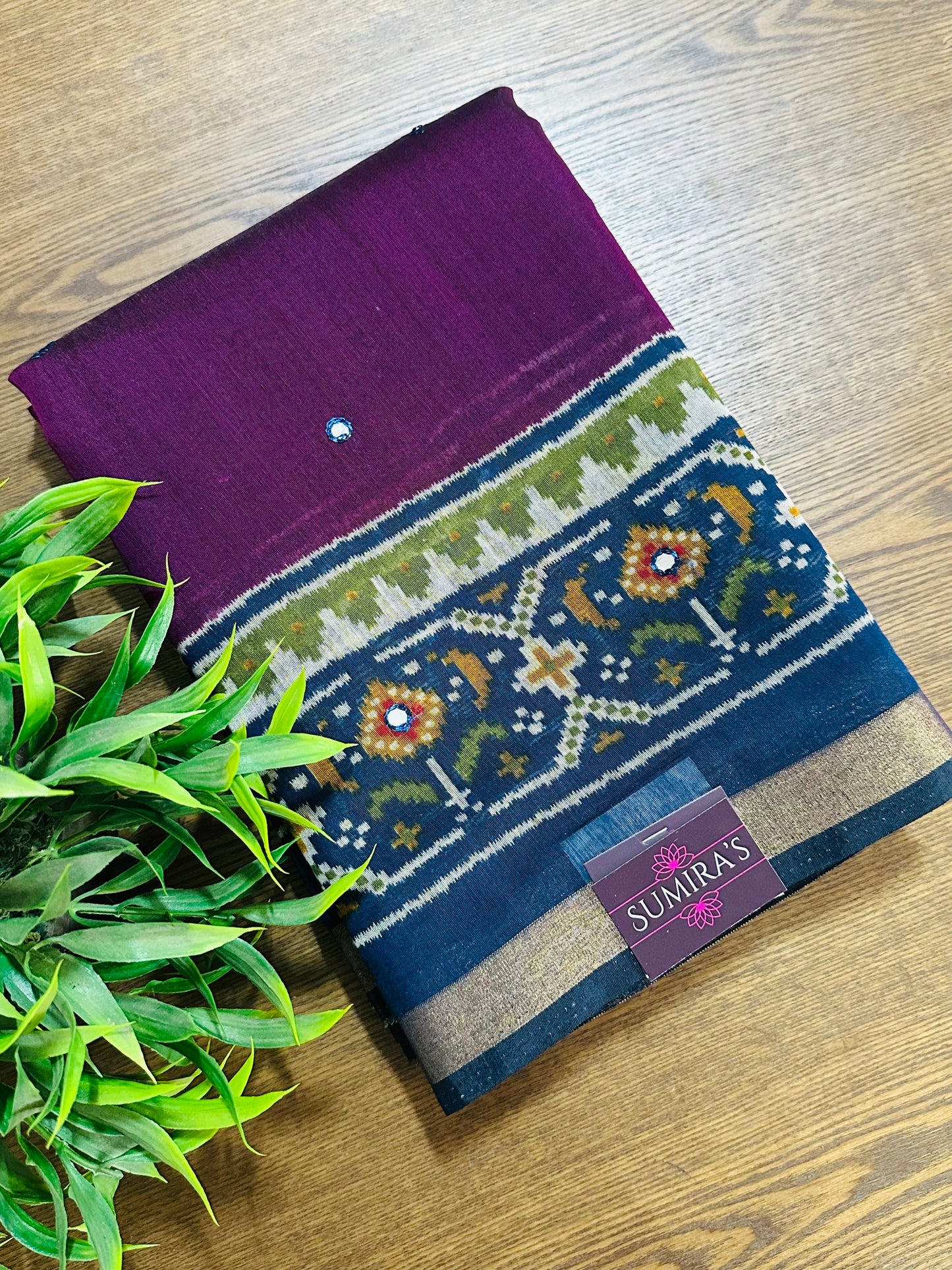 Wine Maheshwari Cotton Saree