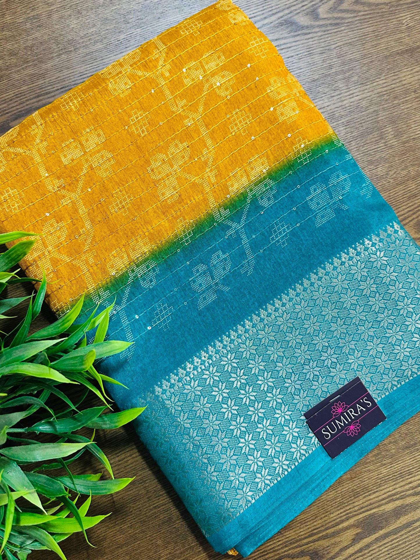 Mustard Cotton Silk Saree