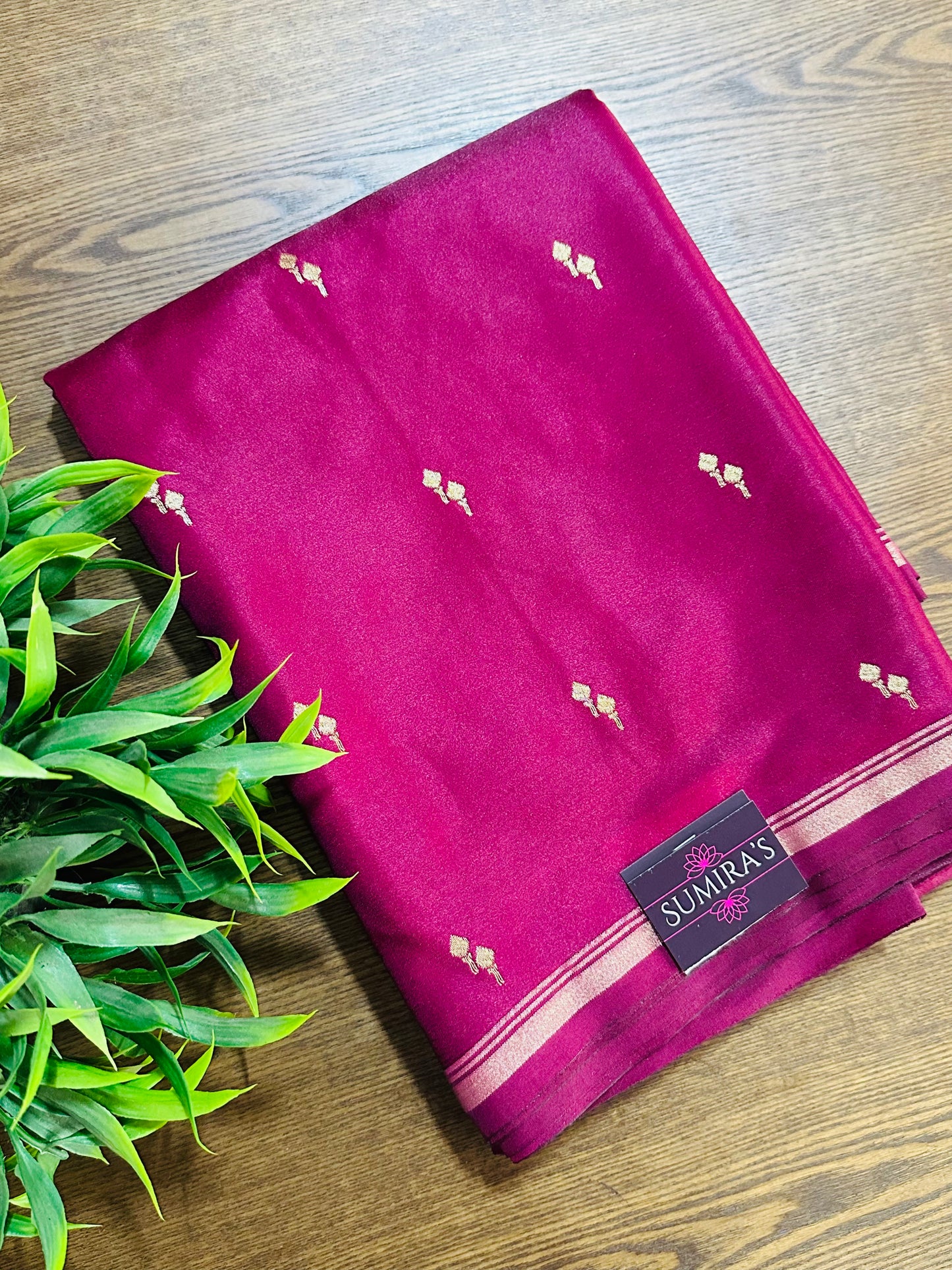 Magenta Pink Gajji Silk Saree
