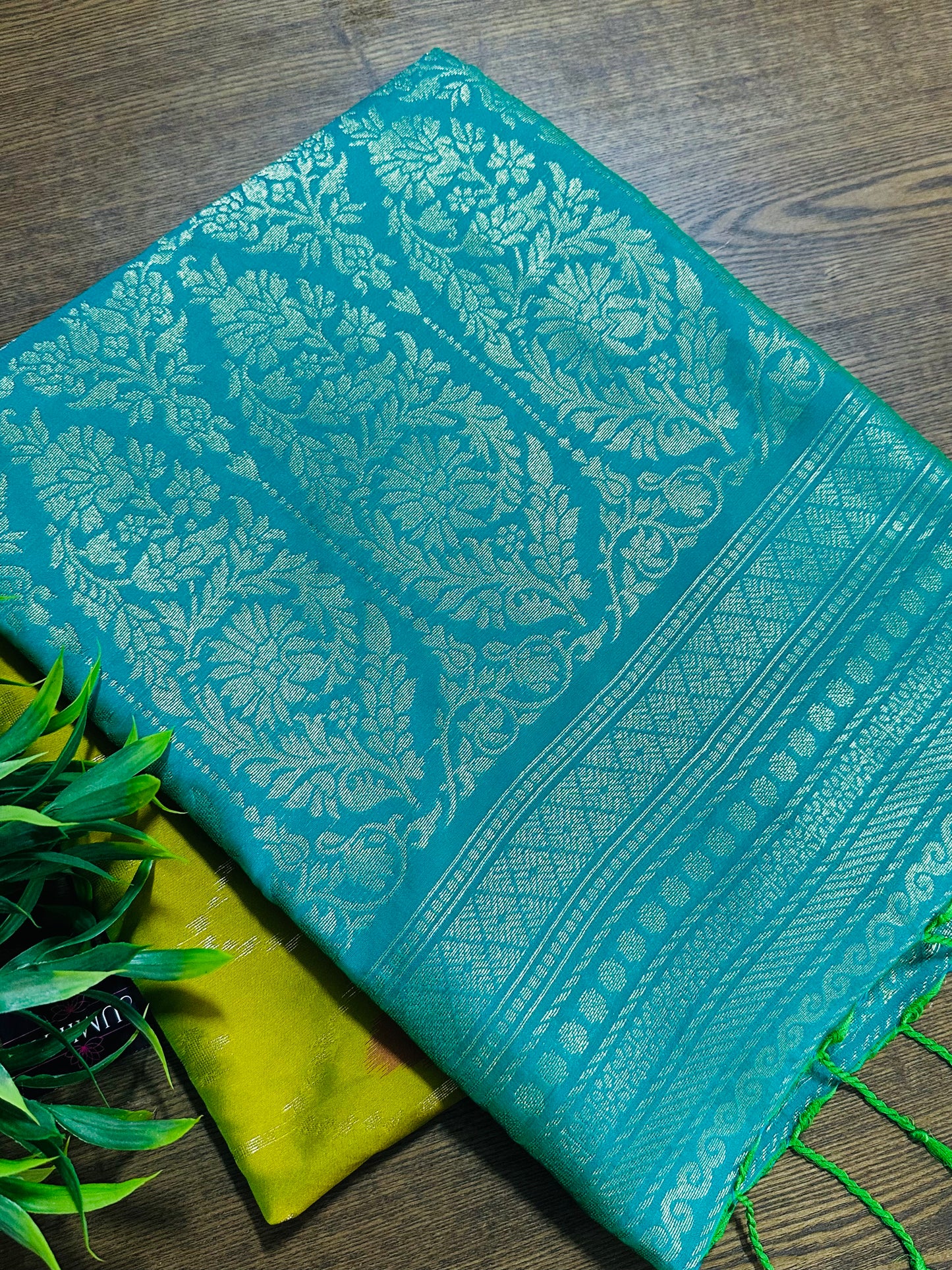 Lime Green Patola Silk Saree