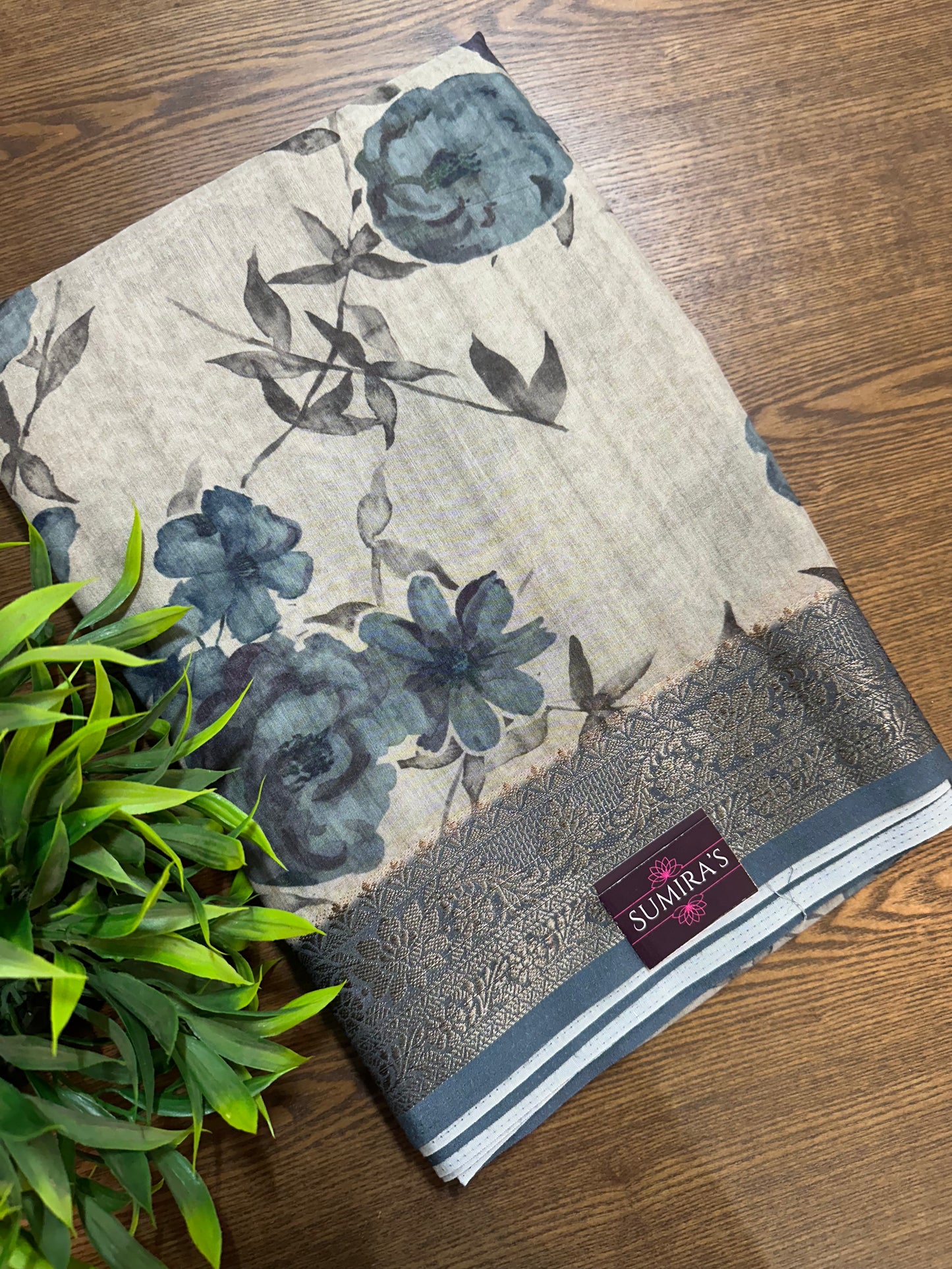 Blue Soft Cotton Silk Saree