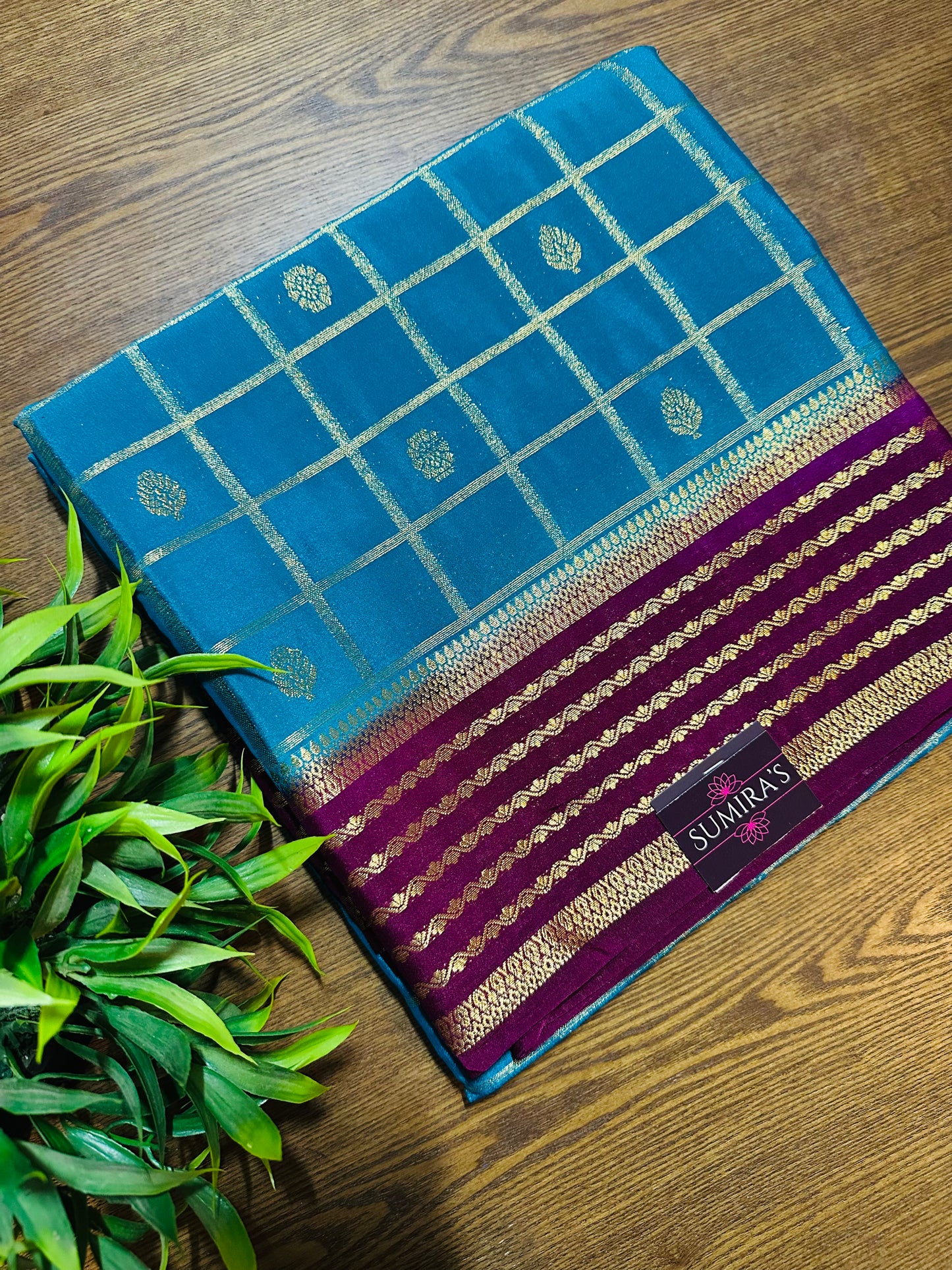 Sky Blue Premium Mysore Crepe Silk Saree