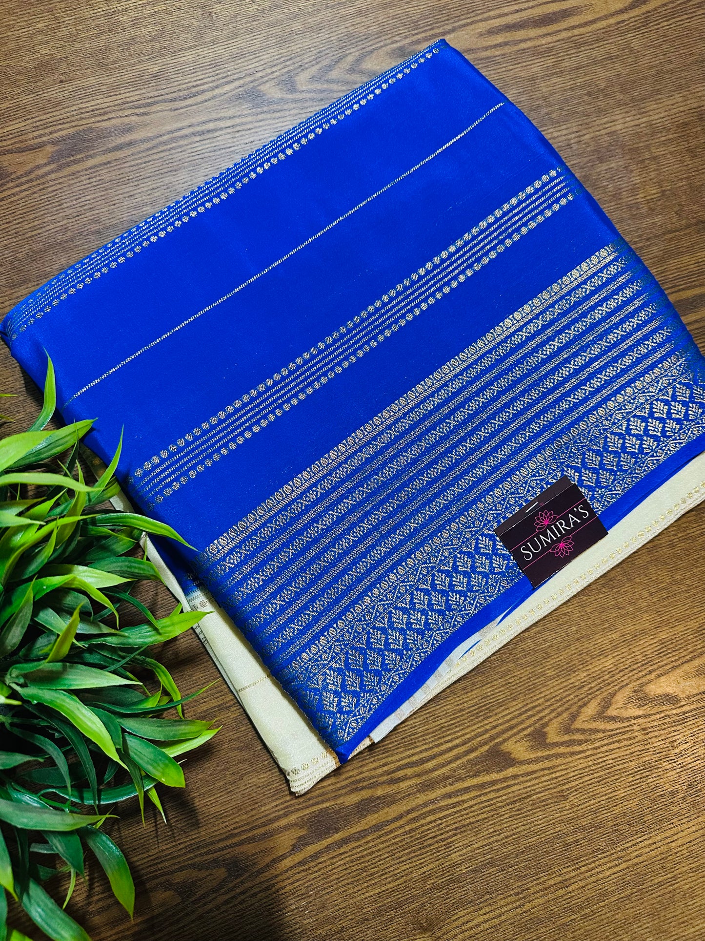 Royal Blue Premium Mysore Crepe Silk Saree