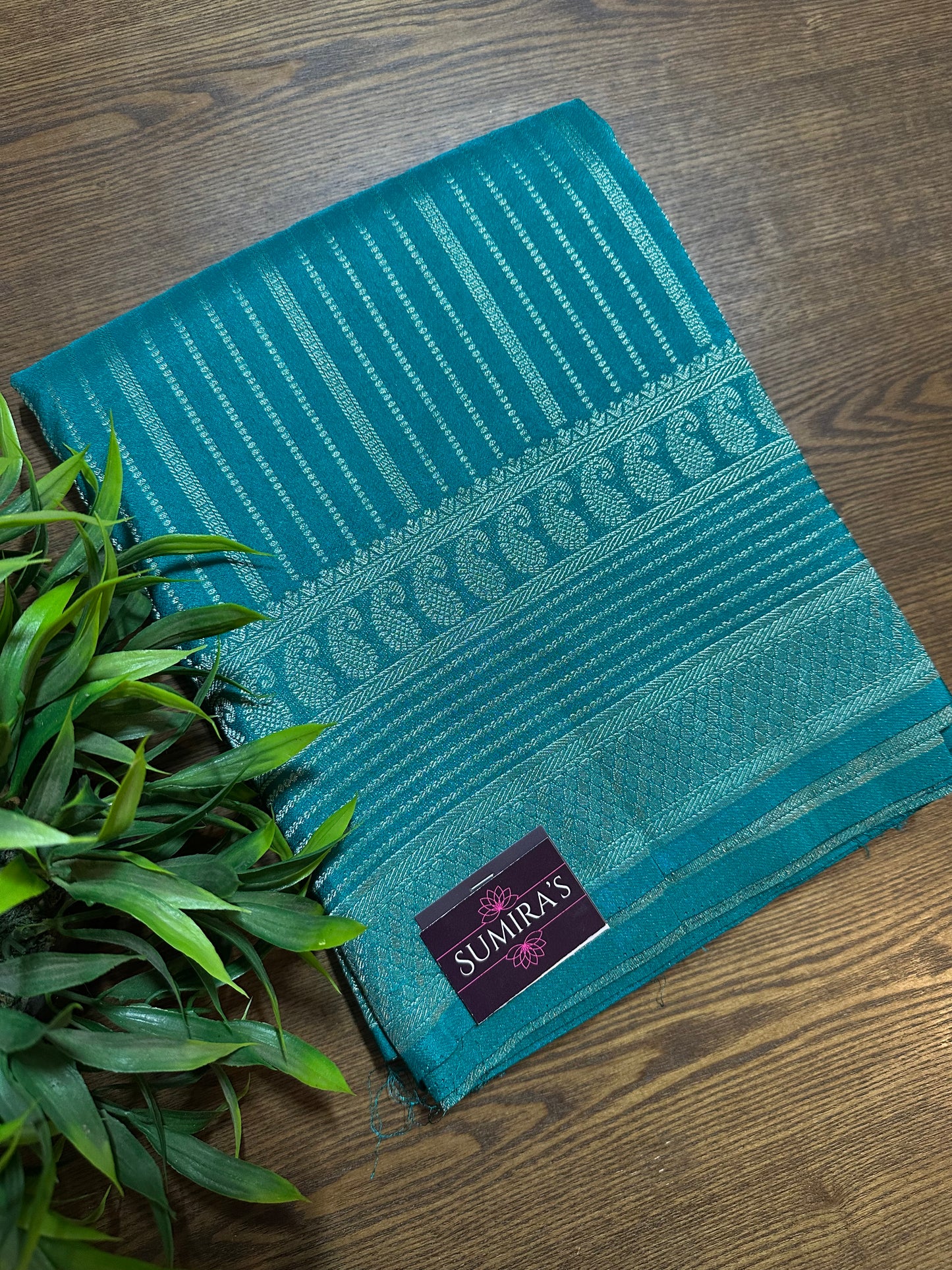 Rama Green Silk Saree with Mysore Mango Border