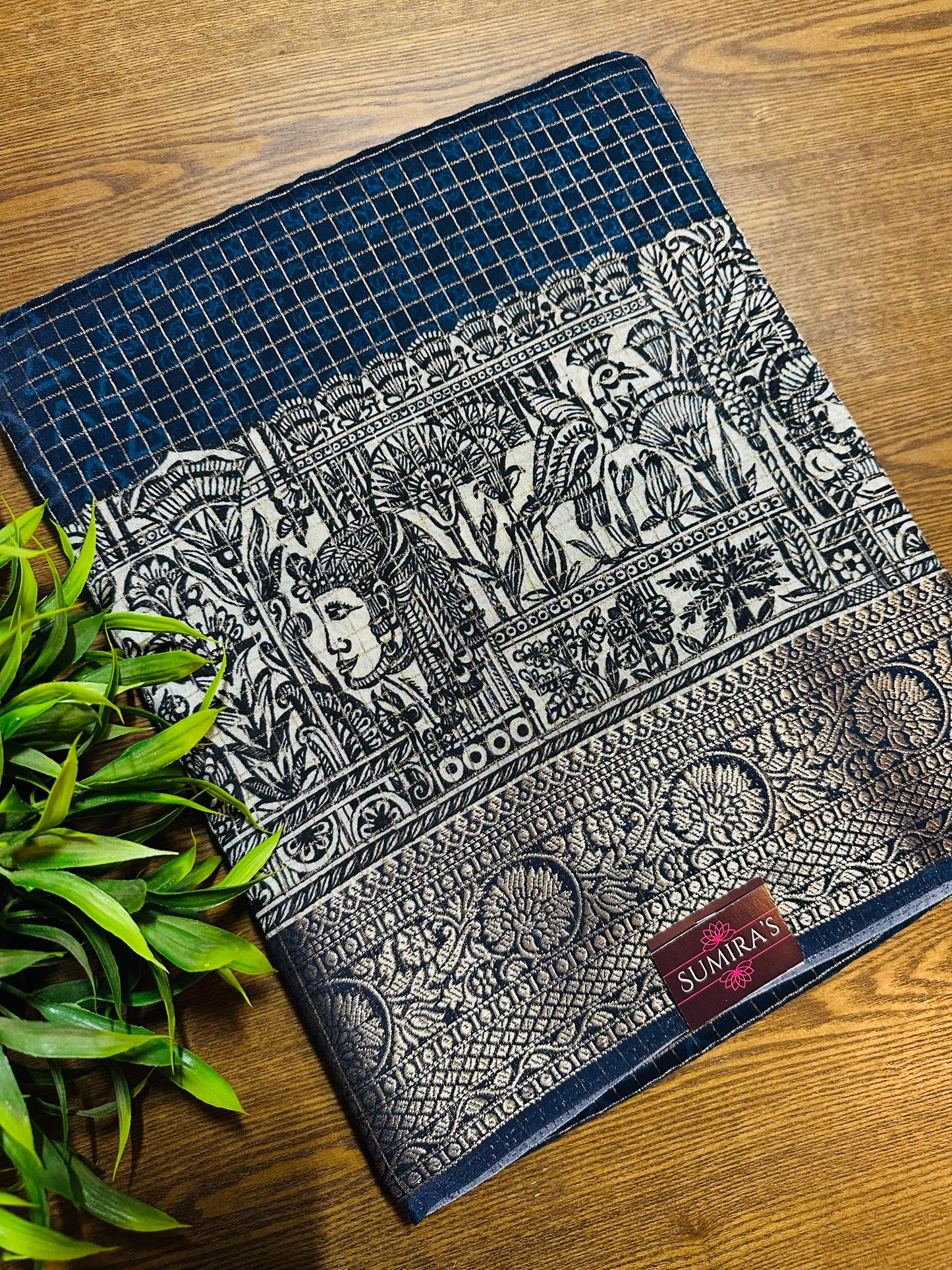 Dark Navy Blue Pure Viscose Saree