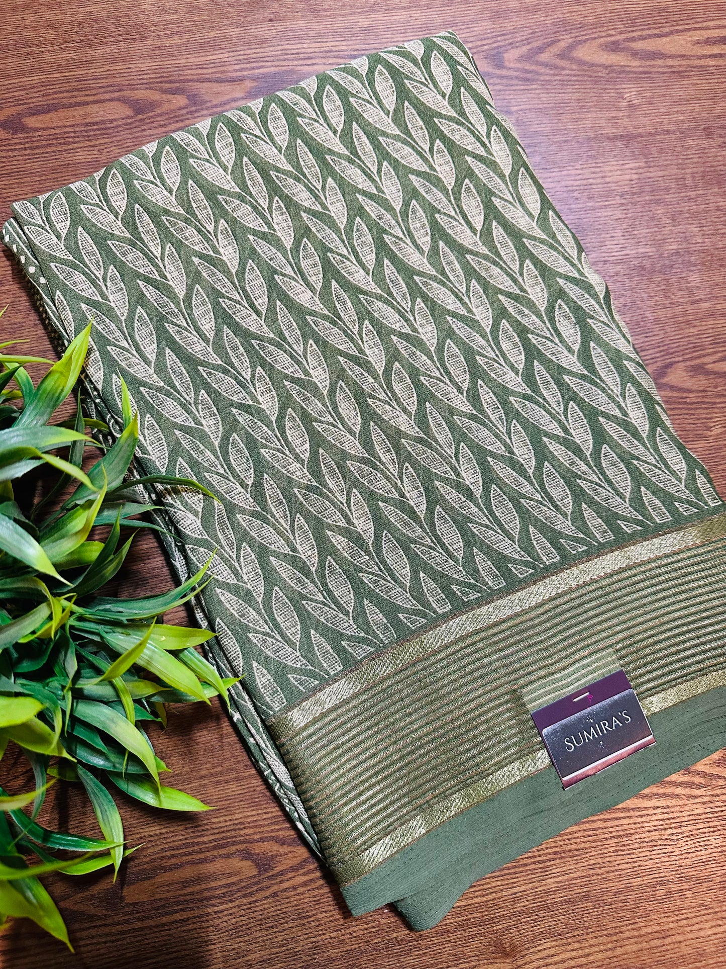 Green Soft Georgette Saree